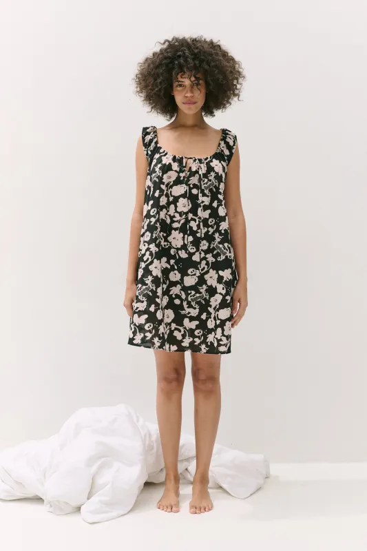 Light & Easy Nightie Bunny Black/Cream made by Desmond & Dempsey