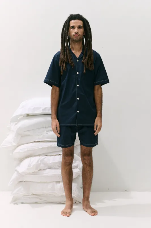 Men’s 402 Short Pyjama Set Navy made by Desmond & Dempsey