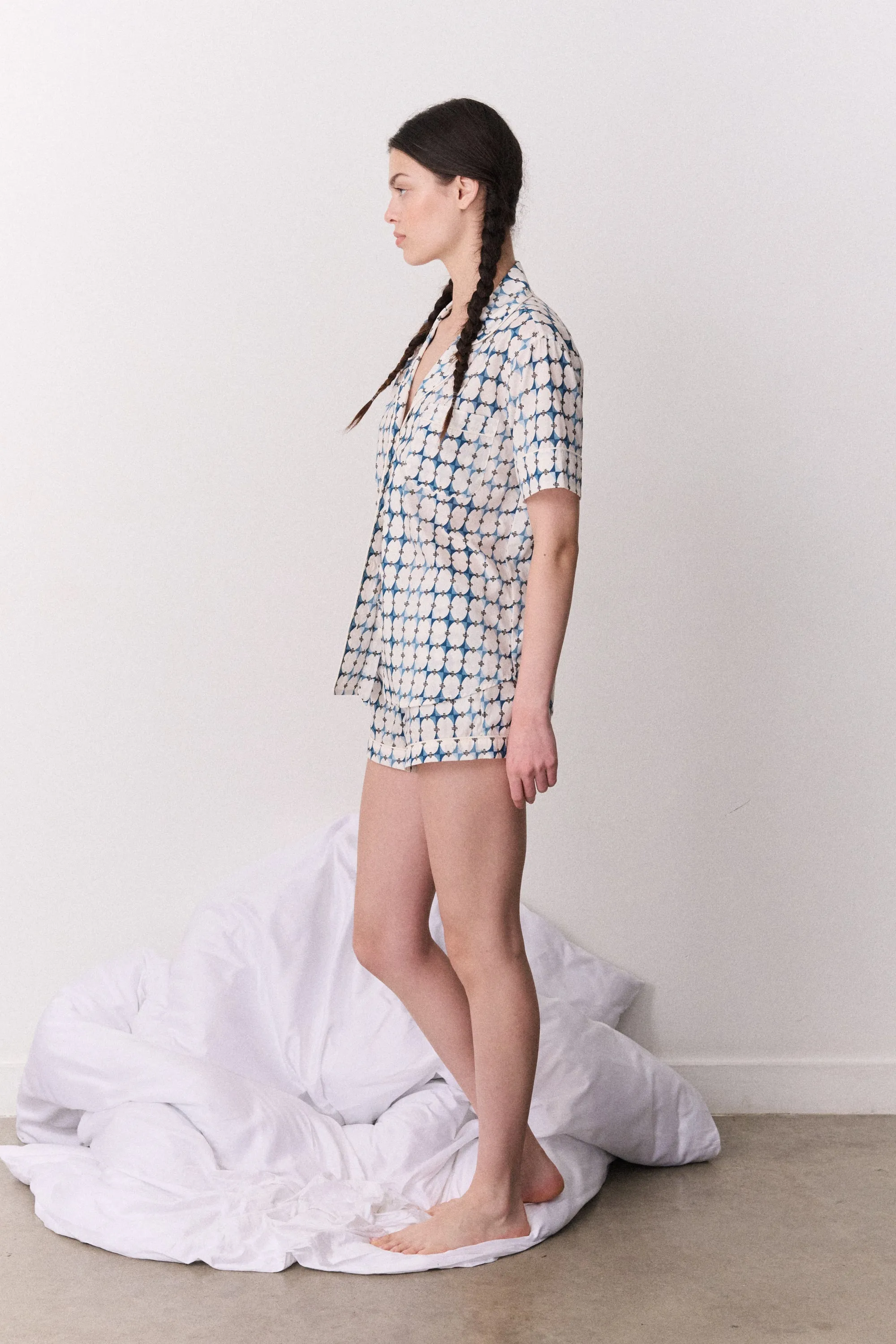 Short Sleeve Set The Geo Blue sold by Desmond & Dempsey product image thumbnail 3