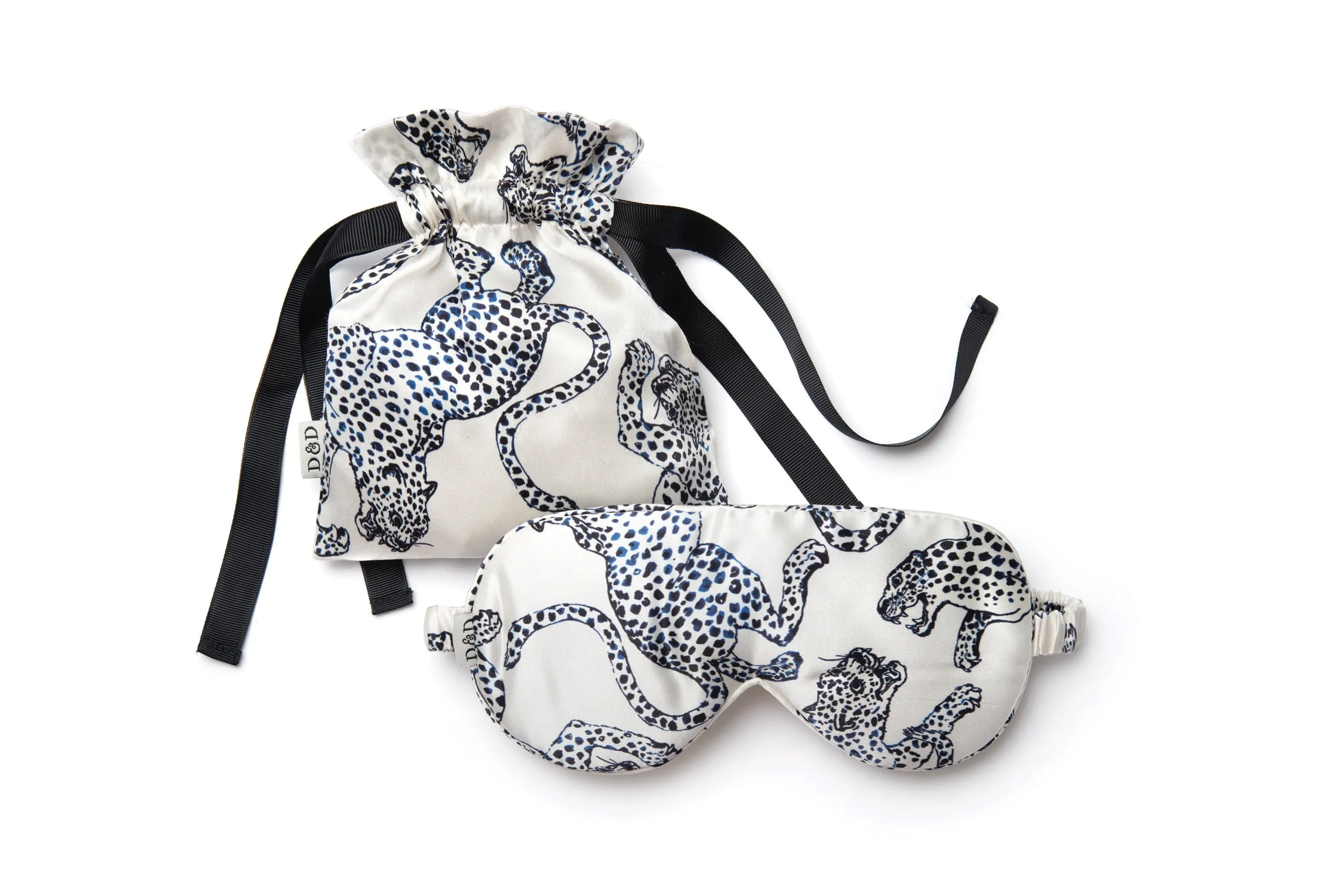 Silk Eye Mask Jag Print Cream sold by Desmond & Dempsey product image thumbnail 5