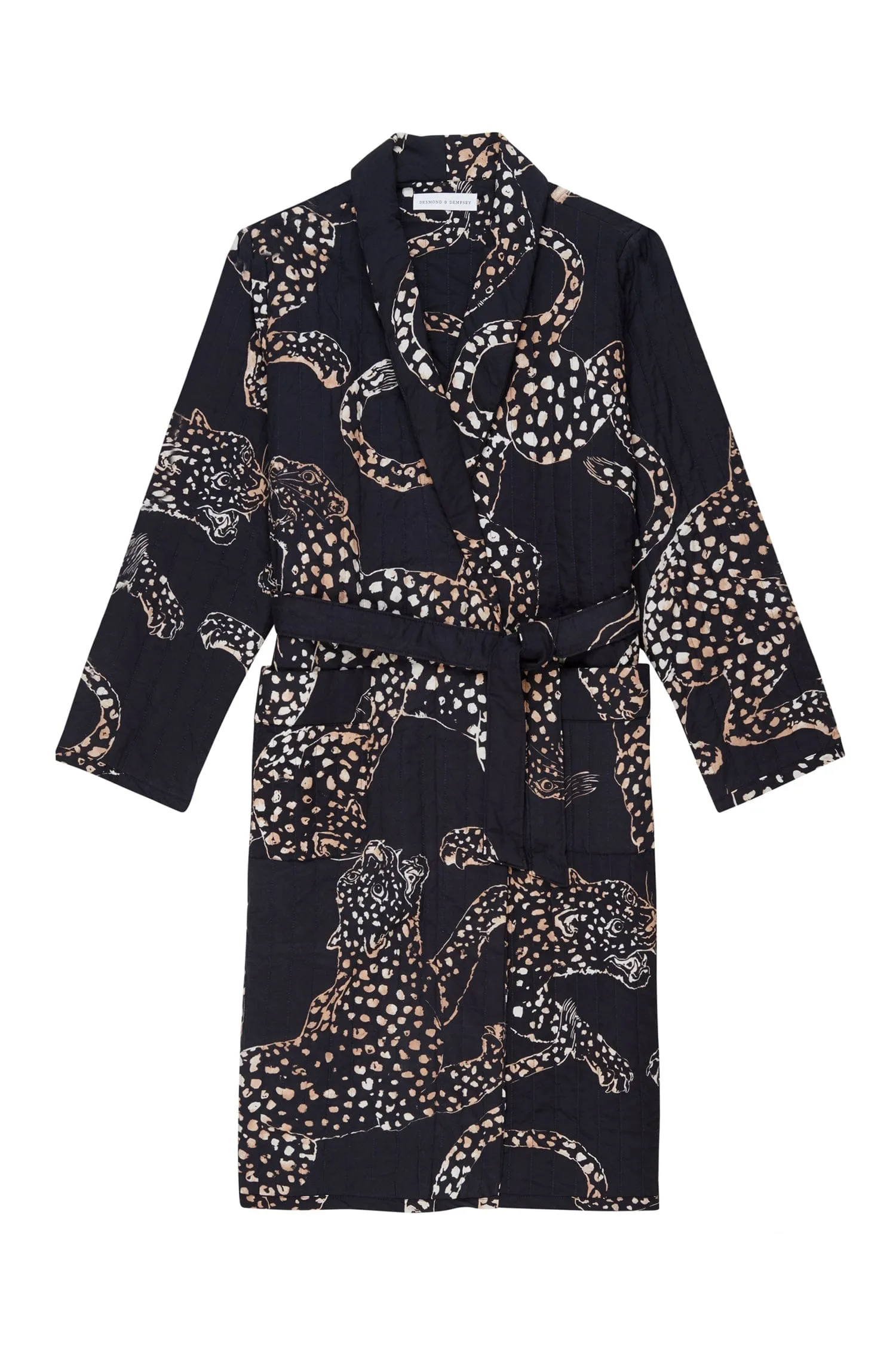 Quilted Robe The Jag Print Navy sold by Desmond & Dempsey product image thumbnail 3