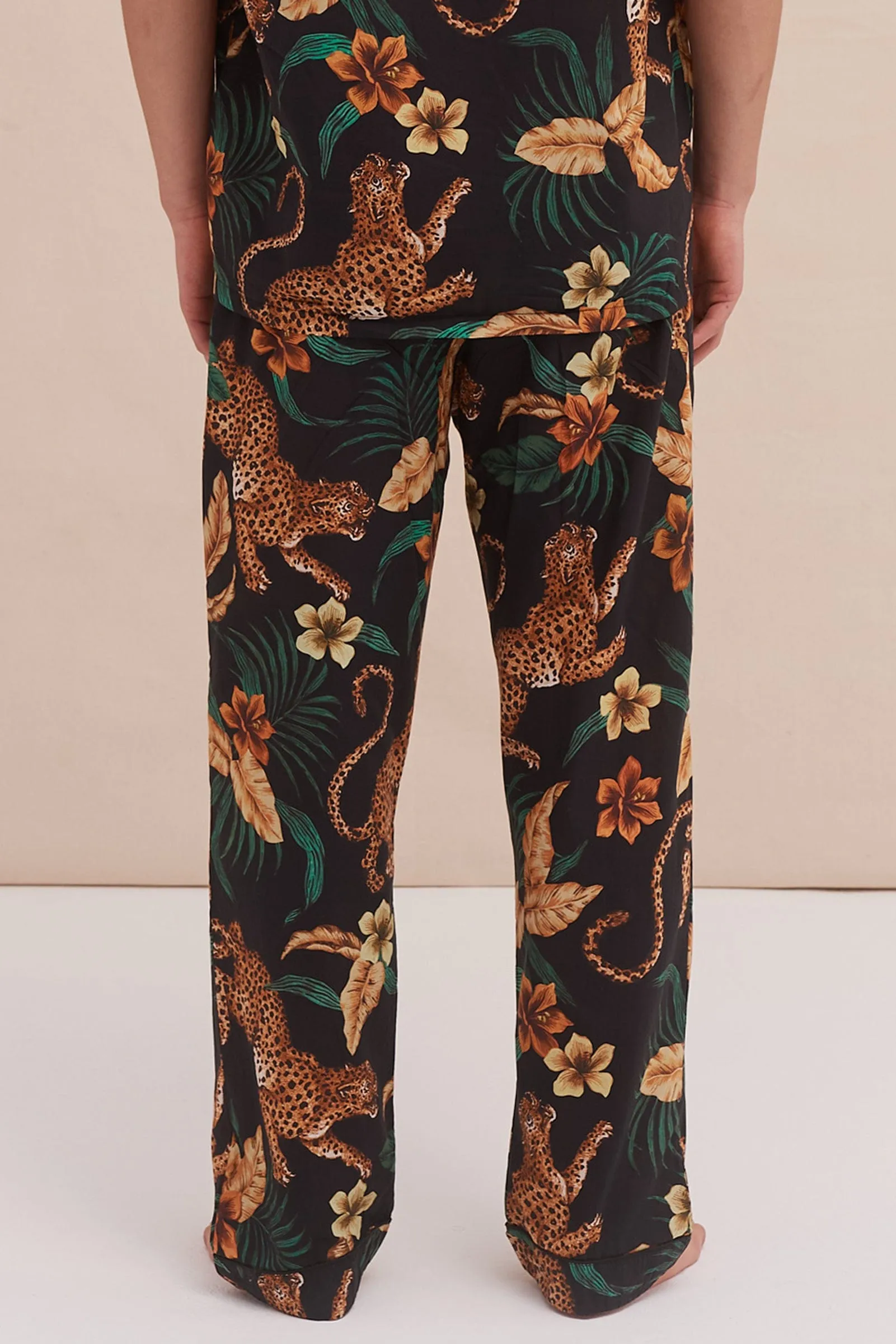 Men’s Pyjama Trousers Soleia Print Black/Yellow sold by Desmond & Dempsey product image thumbnail 3