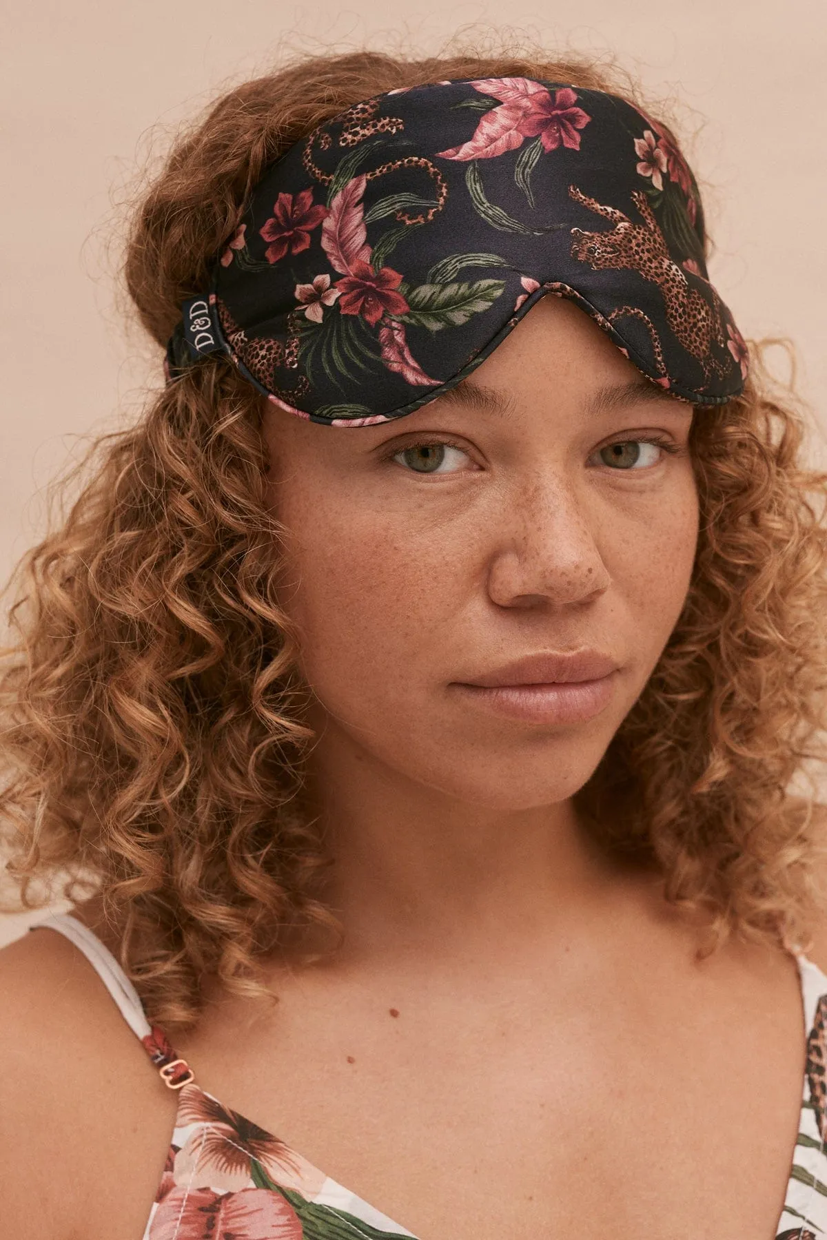 Cotton Luxe Eye Mask Soleia Leopard Print Multi sold by Desmond & Dempsey product image thumbnail 2