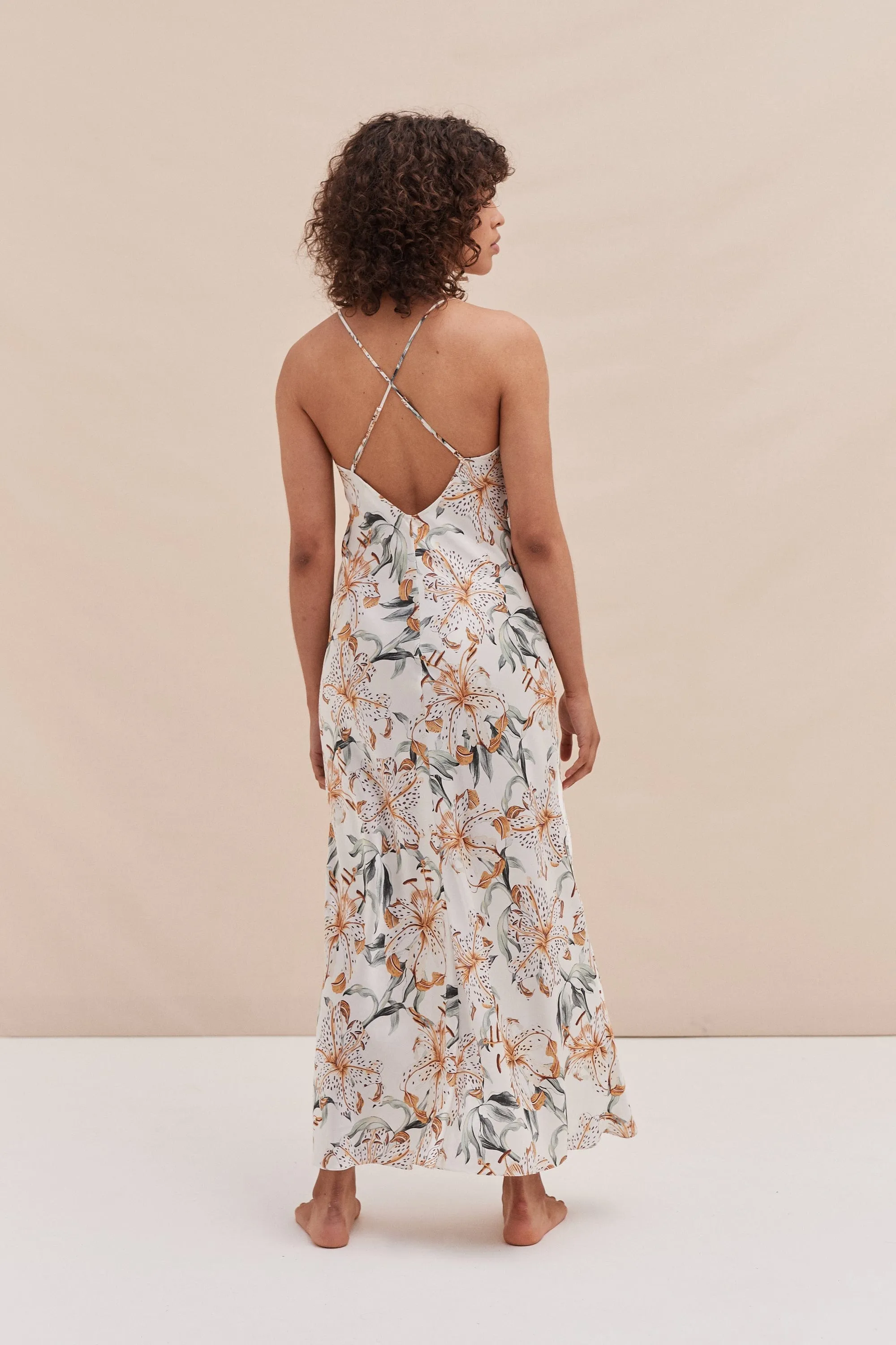 Silk Bias Nightie Lilium Cream sold by Desmond & Dempsey product image thumbnail 3