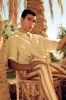 Men’s Cuban Pyjama Shirt Palm Croc Cream/Brown Linen sold by Desmond & Dempsey