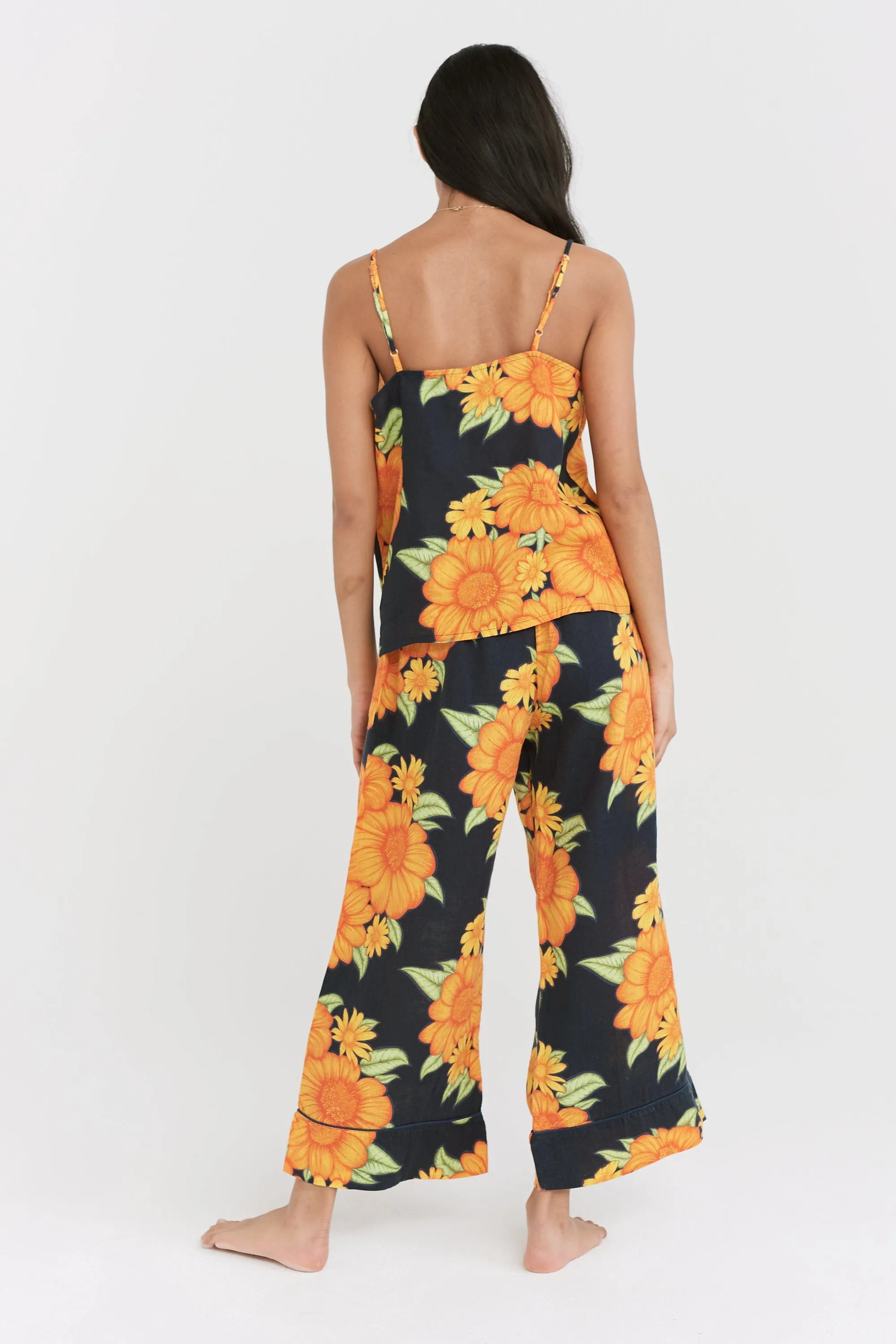 Cami & Wide Leg Set Tithonia Print Navy sold by Desmond & Dempsey product image thumbnail 5
