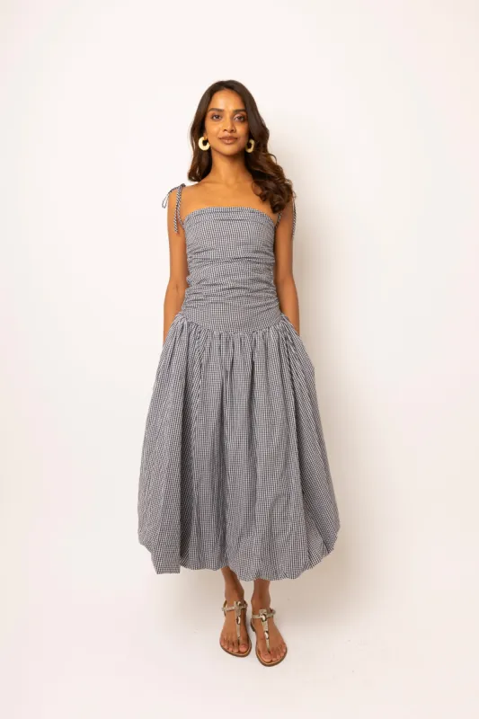 Alexa Pure Cotton Mono Gingham Puffball Dress sold by Amy Lynn