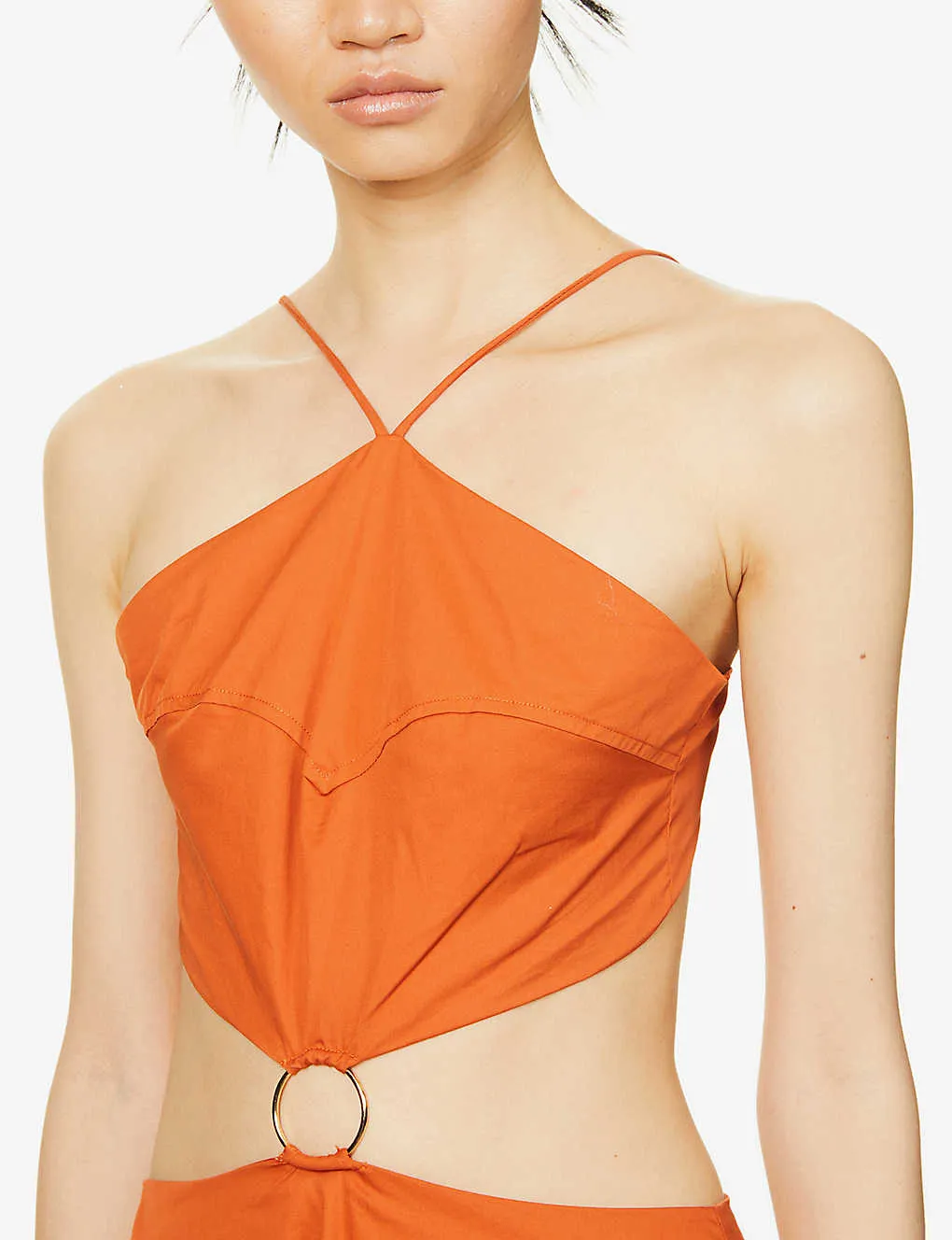 Ava Tan Orange Halter Neck Dress sold by AMYLYNN product image thumbnail 3