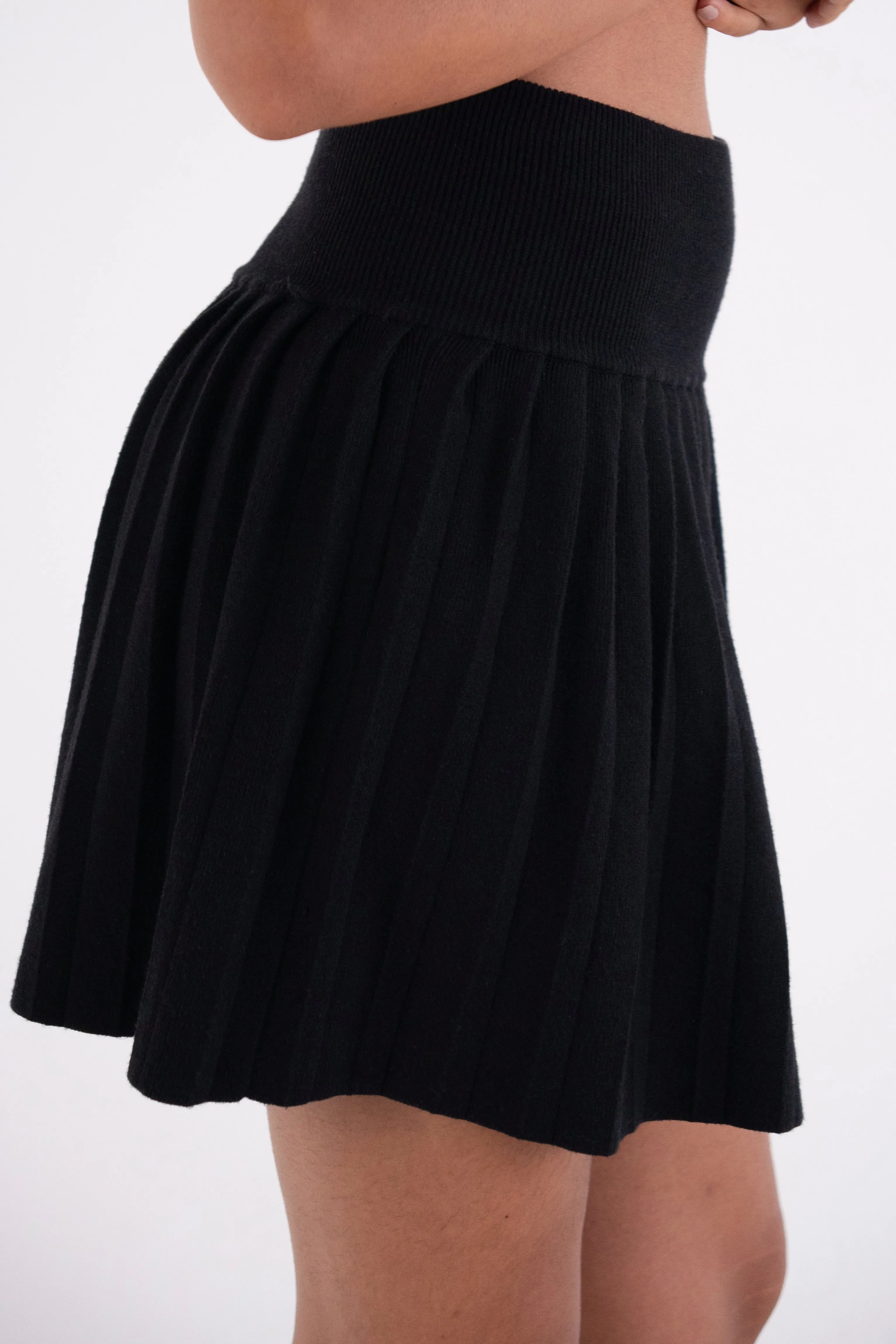 Clemmie Viscose Knitted Pleated Mini Skirt sold by AMYLYNN product image thumbnail 4