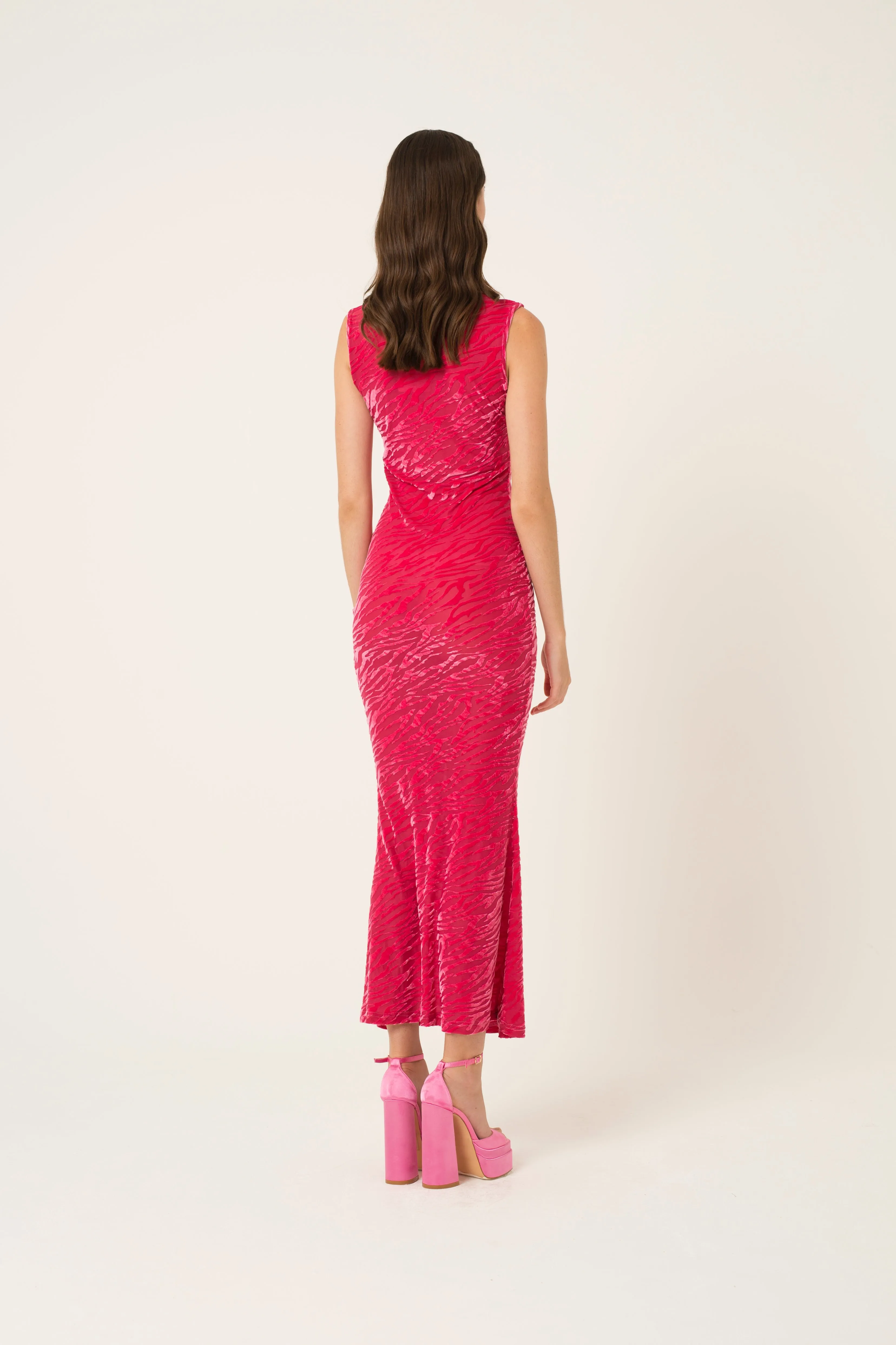Lana Pink Fitted High Neck Dress sold by AMYLYNN product image thumbnail 5