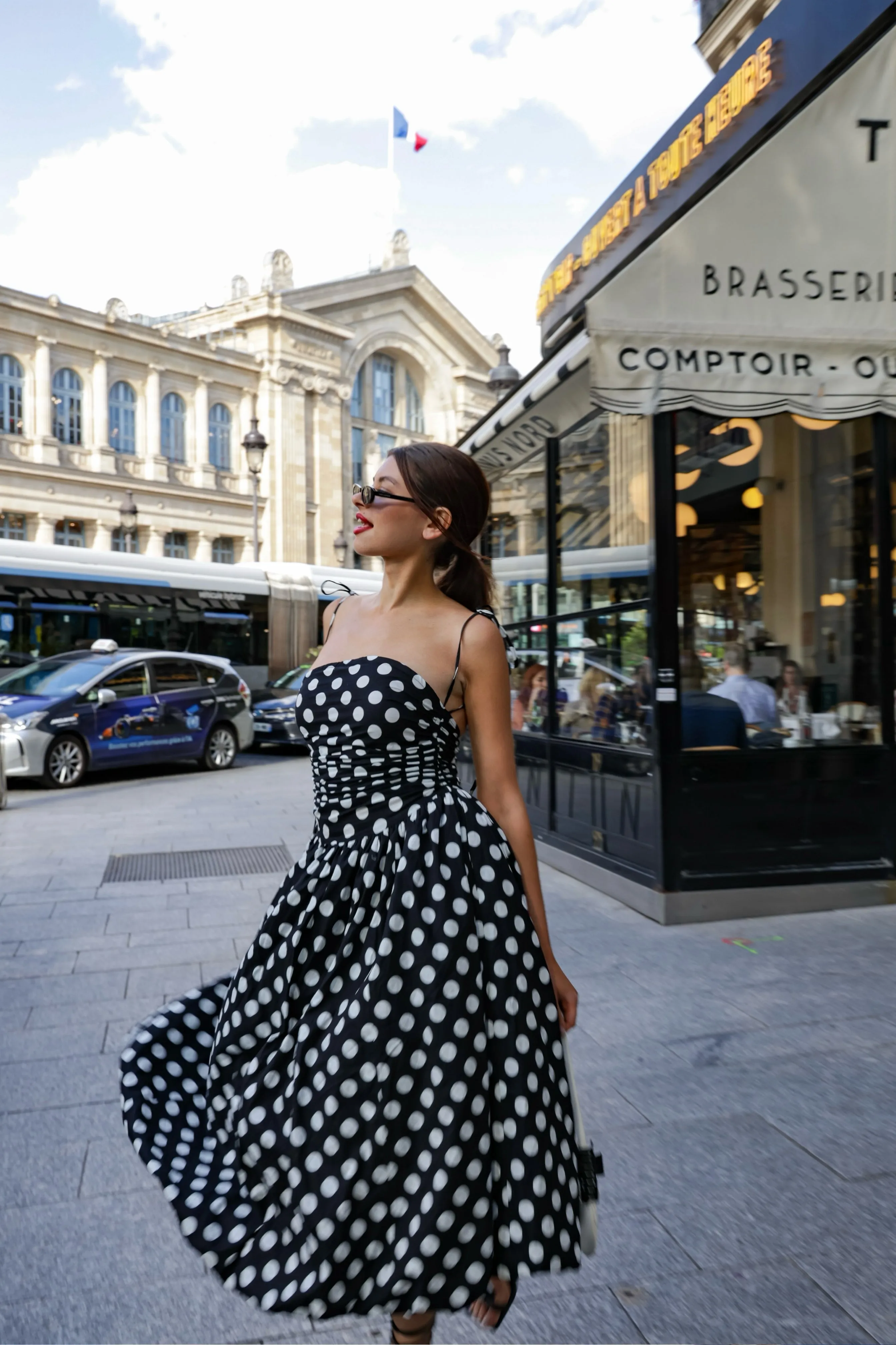 Alexa Rich Cotton Mono Polka Dot Puffball Dress sold by AMYLYNN product image thumbnail 3