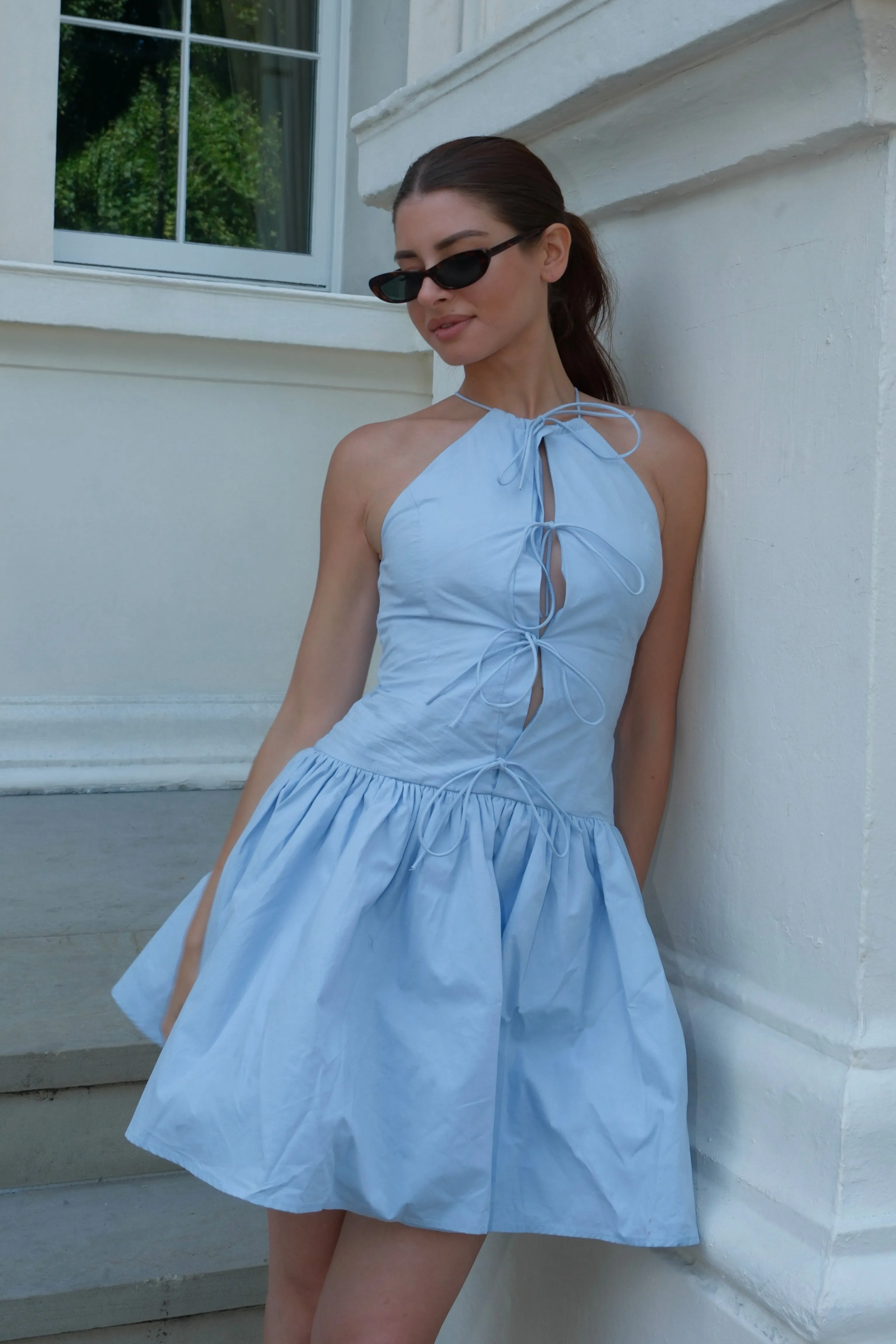 Raffaella Pure Cotton Blue Skater Dress sold by AMYLYNN product image thumbnail 4