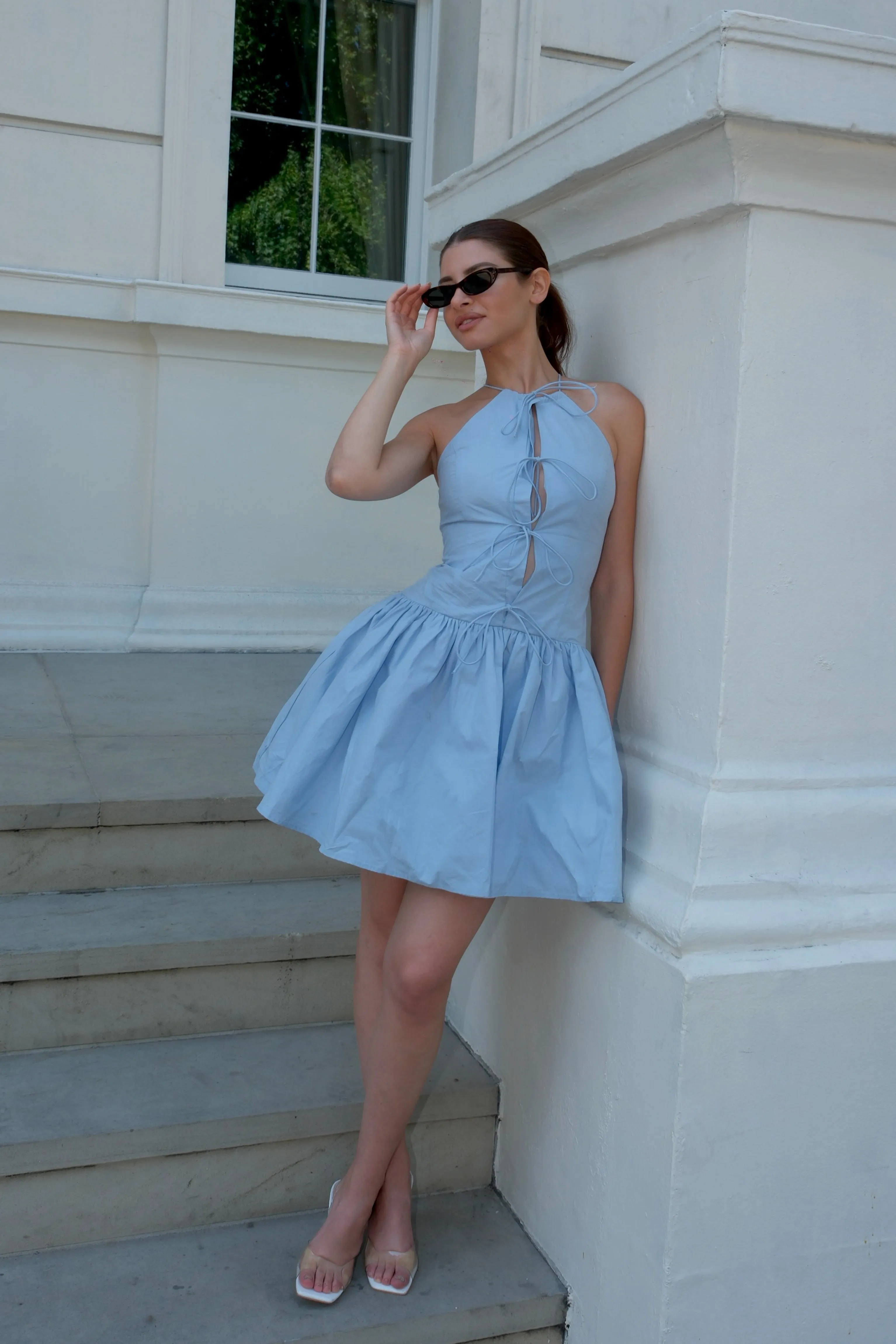 Raffaella Pure Cotton Blue Skater Dress sold by AMYLYNN product image thumbnail 2