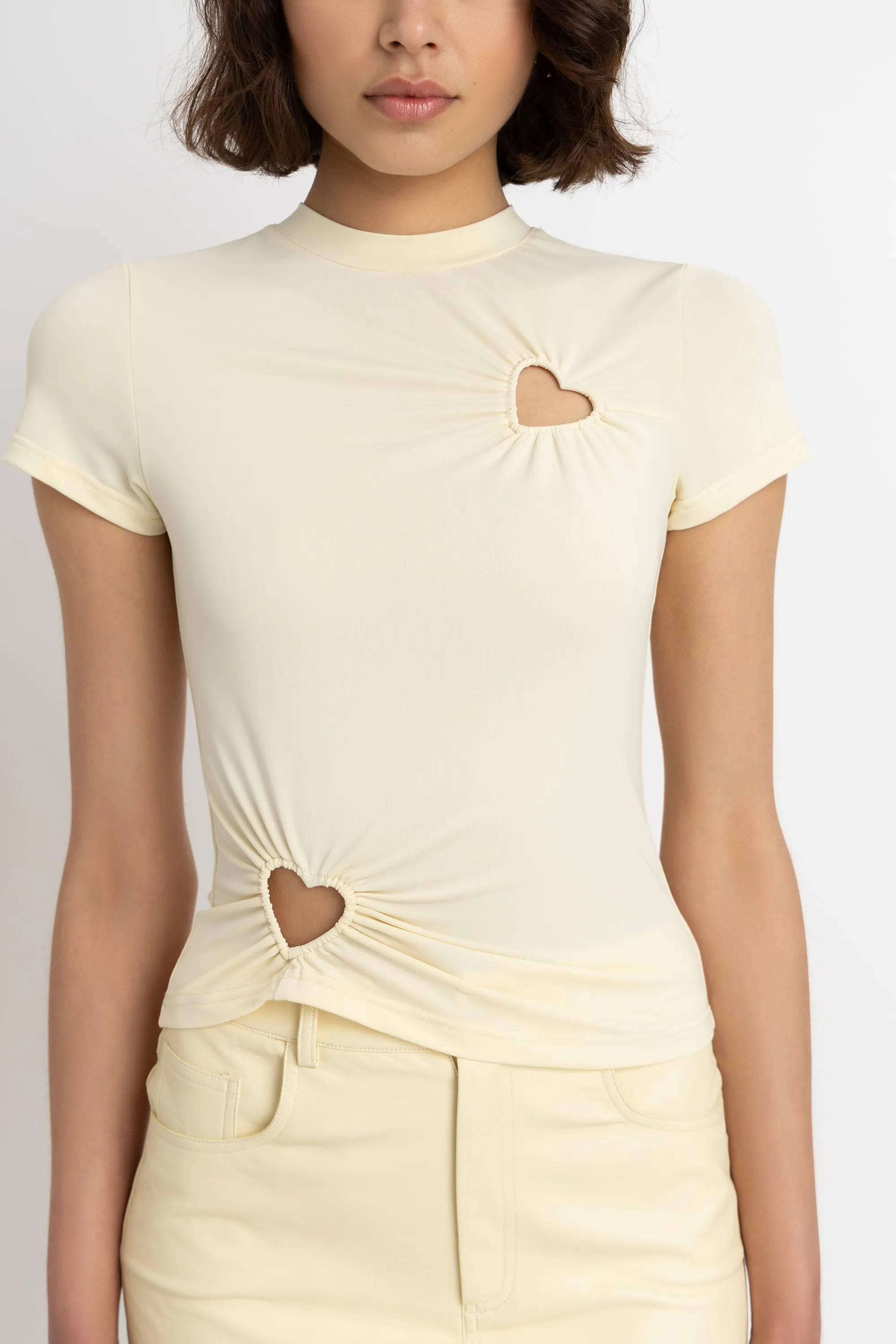 Bowie Butter Yellow Heart Cut Out Top sold by AMYLYNN product image thumbnail 2