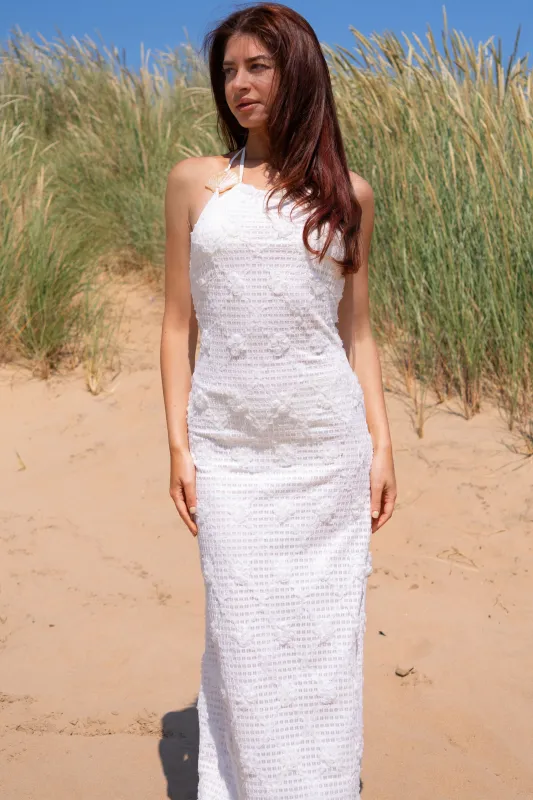 Cali Pure Cotton Cream Floral Crochet Maxi Dress sold by AMYLYNN
