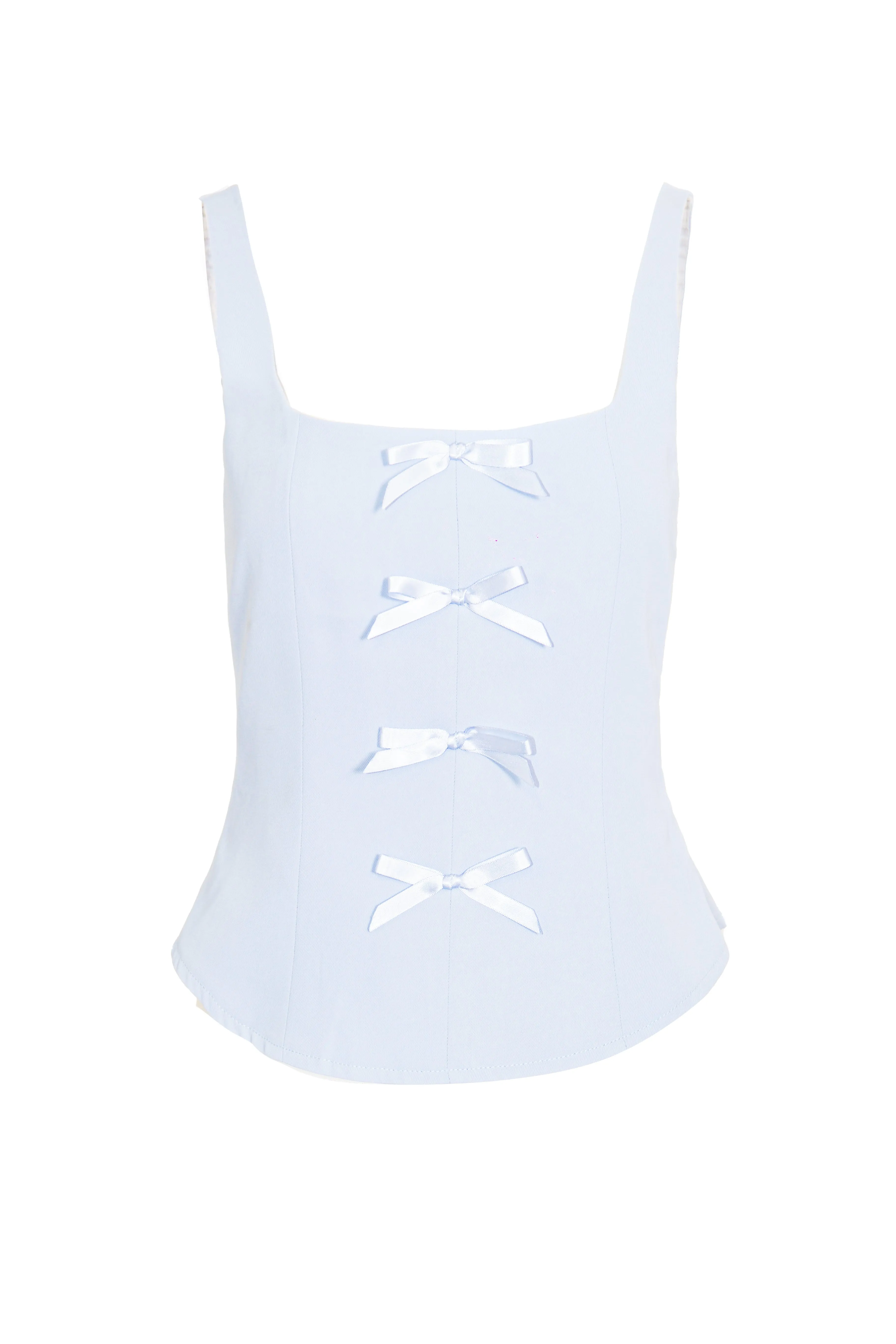 Kady Blue Ribbon Detail Corset Top sold by AMYLYNN product image thumbnail 3