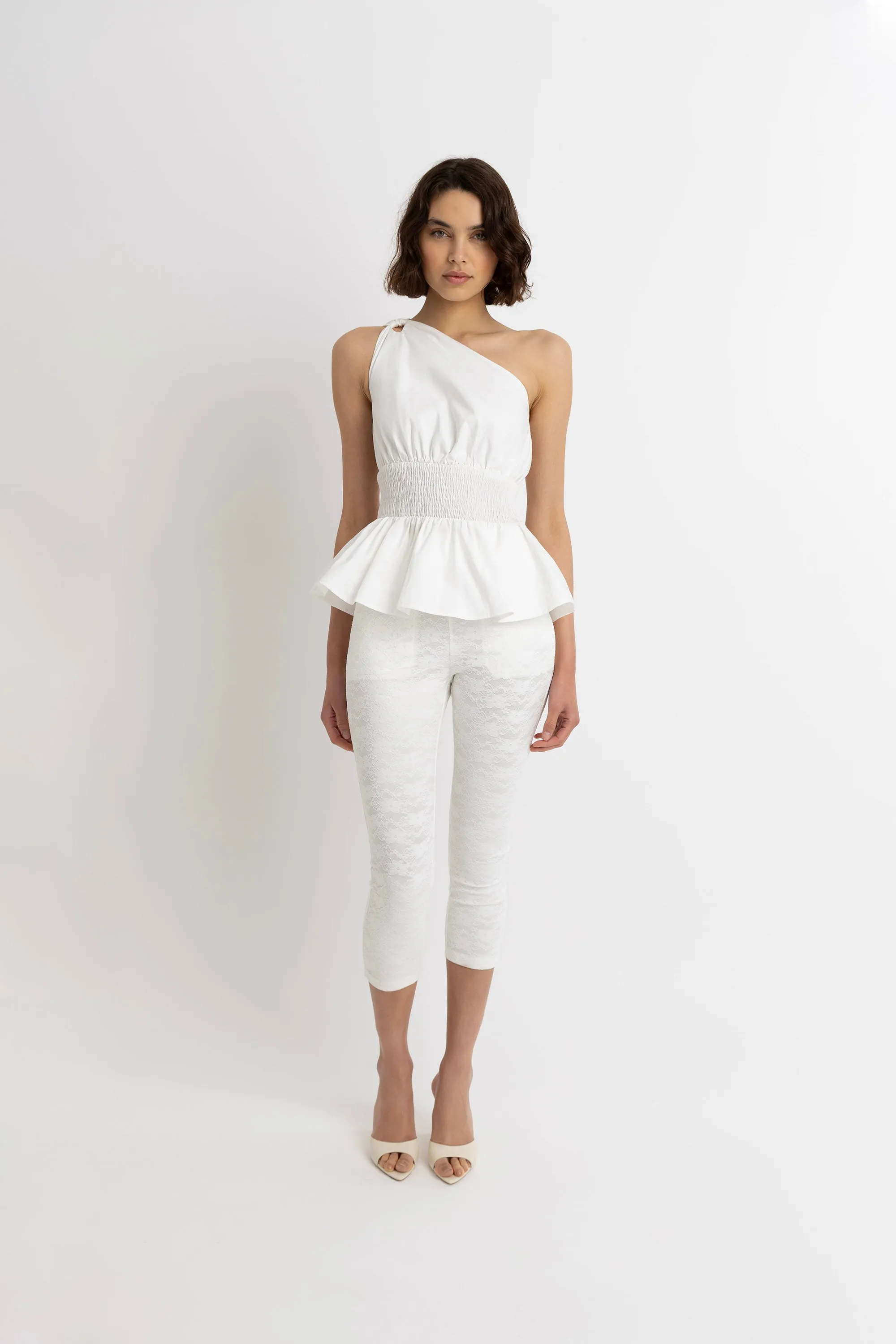 Allegra Pure Cotton Asymmetrical Peplum Top sold by AMYLYNN product image thumbnail 3