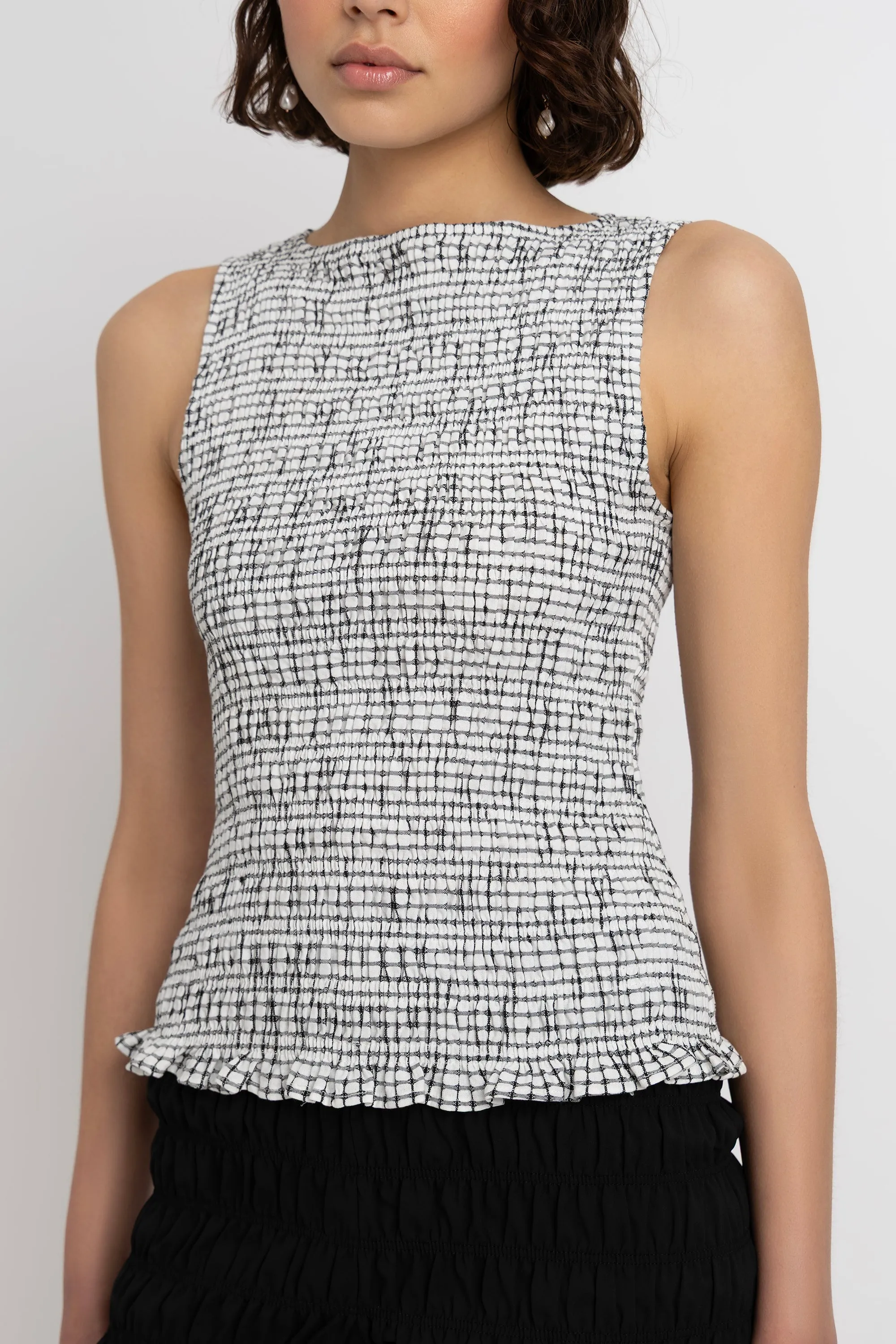 Sonya Pure Cotton Mono Check Top sold by AMYLYNN product image thumbnail 2