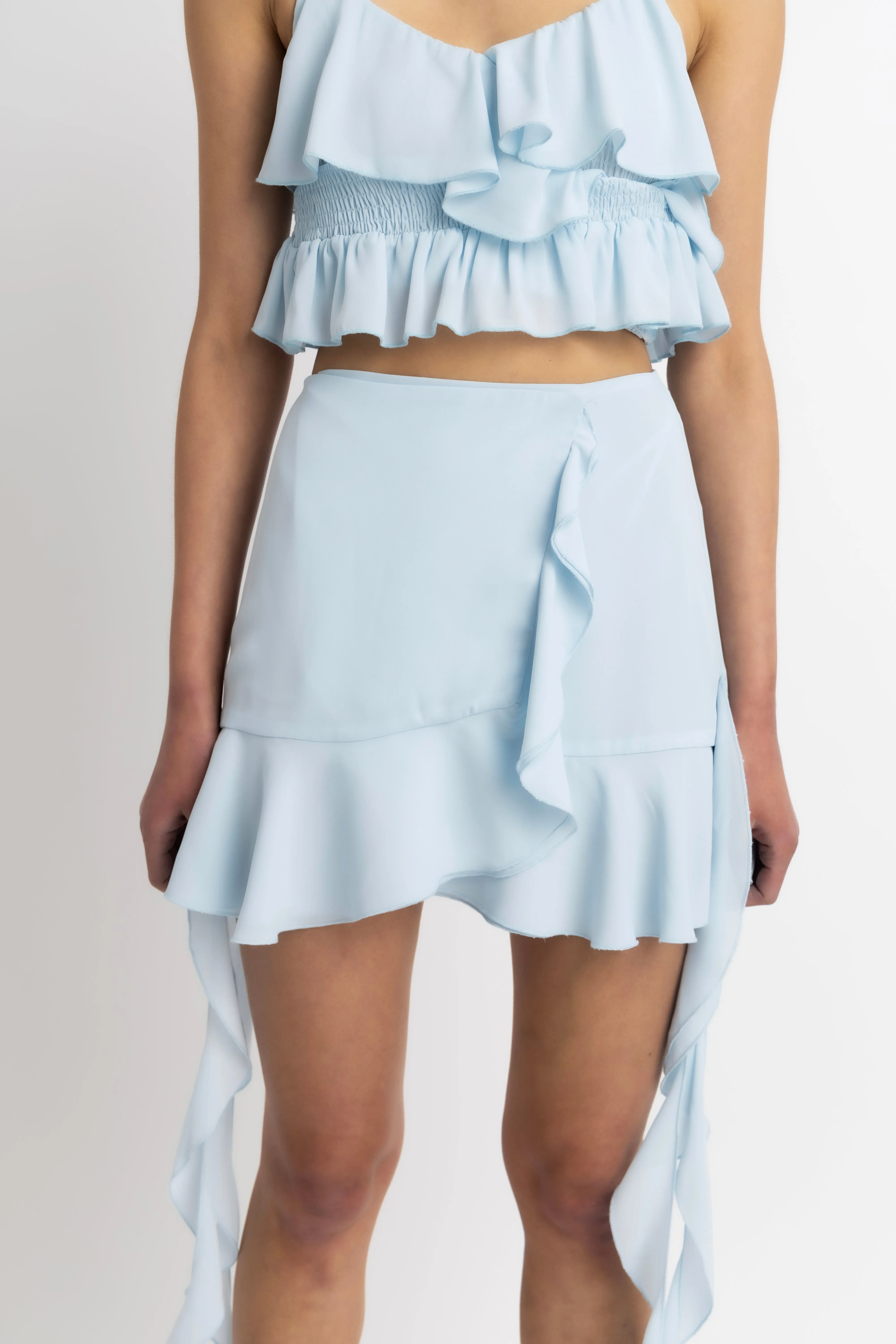 Teresa Blue Ruffles Mini Skirt sold by AMYLYNN product image thumbnail 2