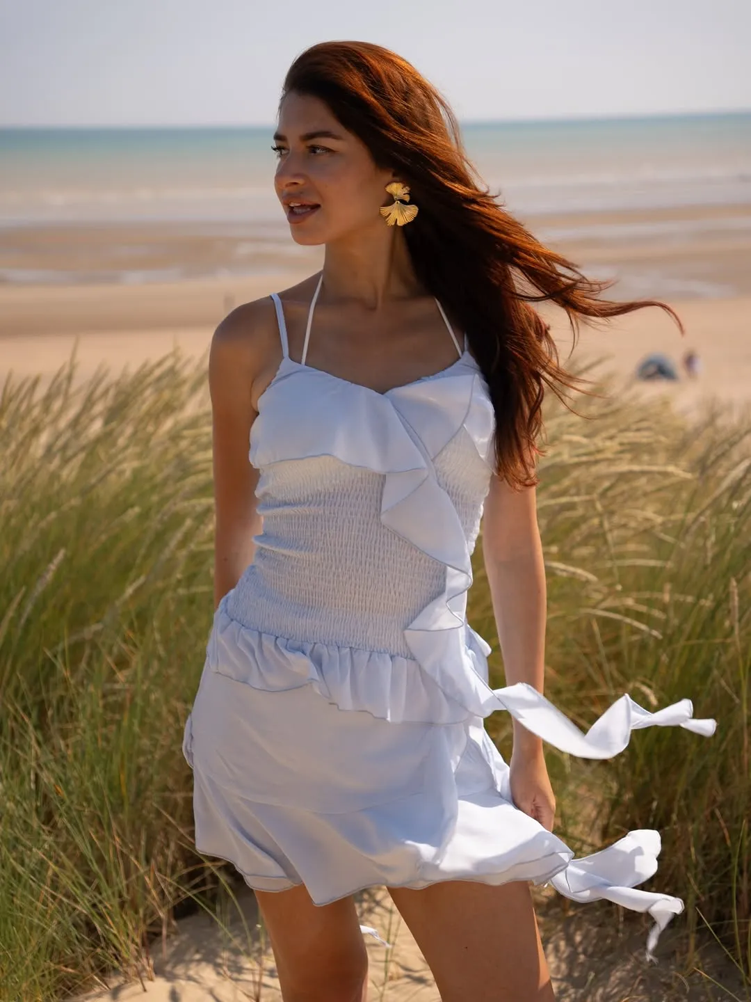 Teresa Blue Ruffles Mini Skirt sold by AMYLYNN product image thumbnail 3