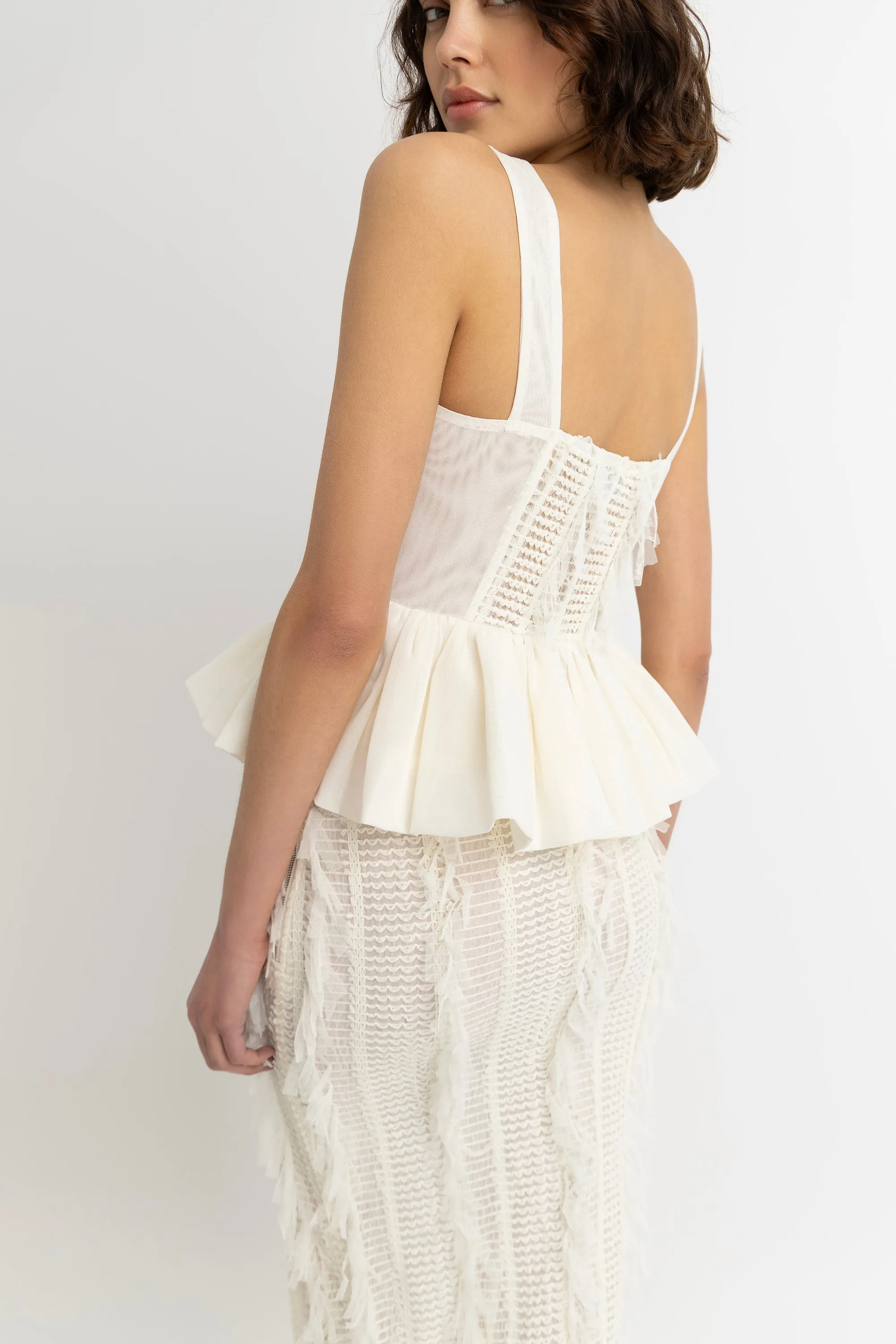 Calla Ivory Peplum Top sold by AMYLYNN product image thumbnail 4