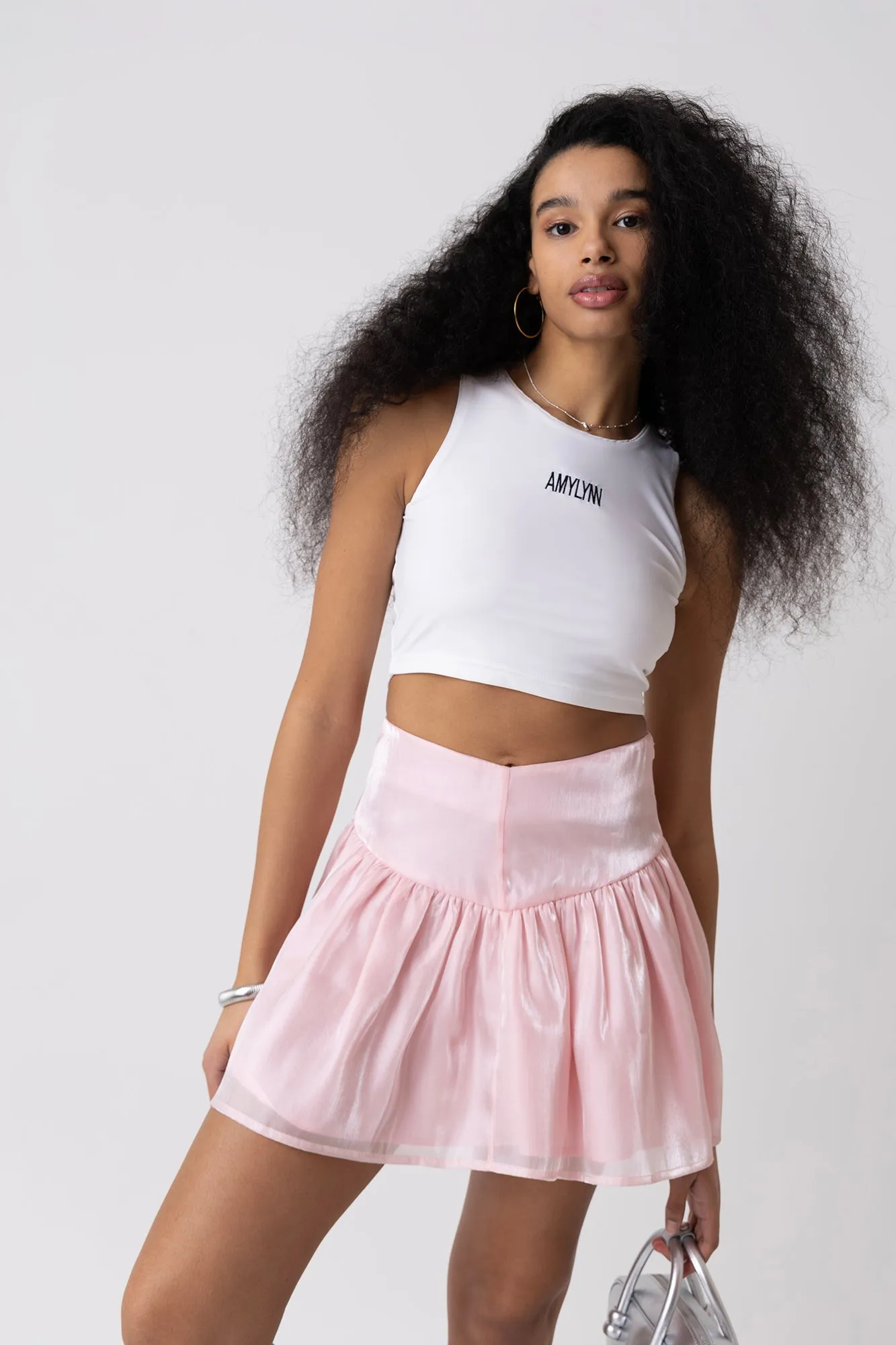 Frida Dusty Pink Frill Mini Skirt sold by AMYLYNN product image thumbnail 3
