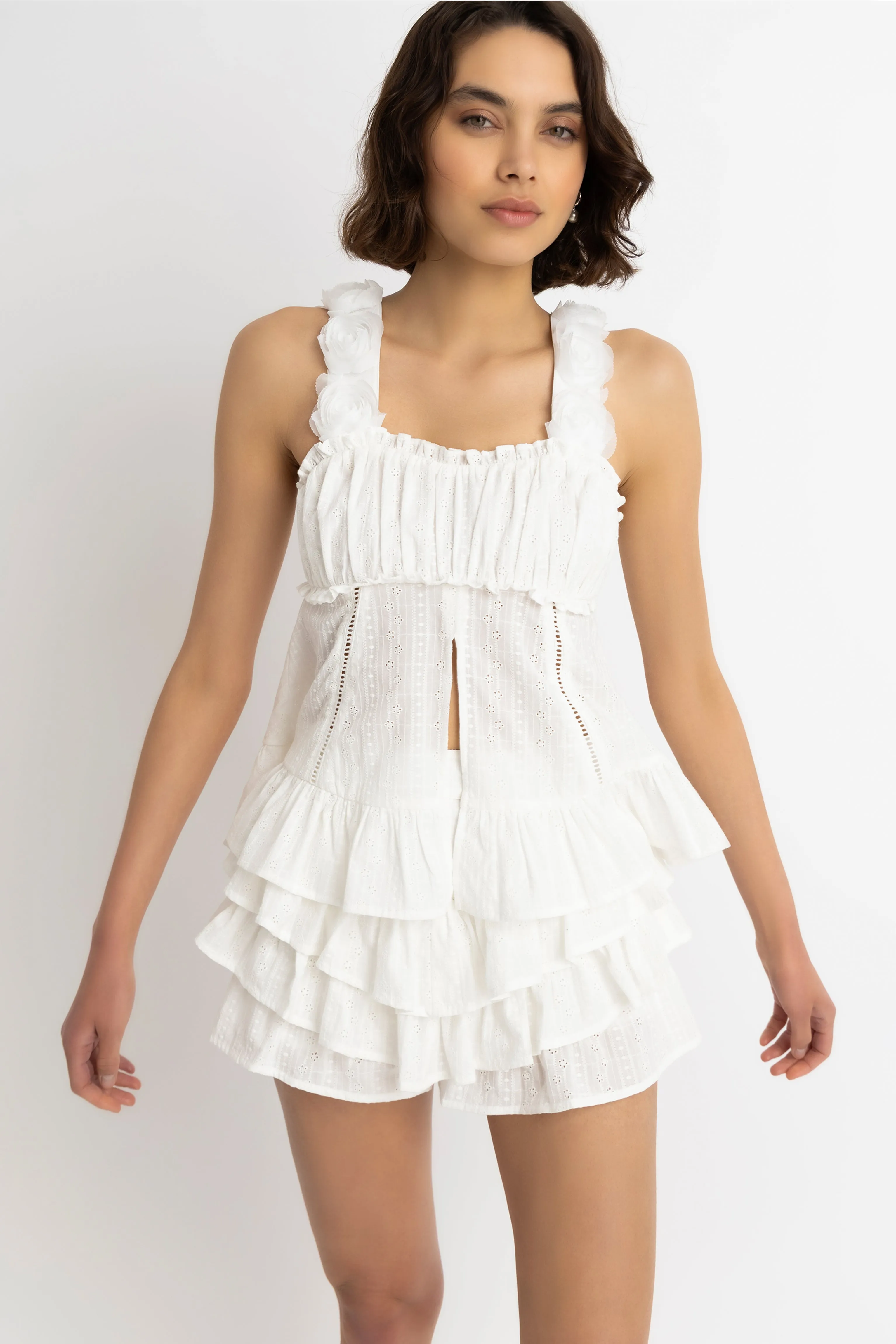 Emma Pure Cotton White Broderie Top sold by AMYLYNN