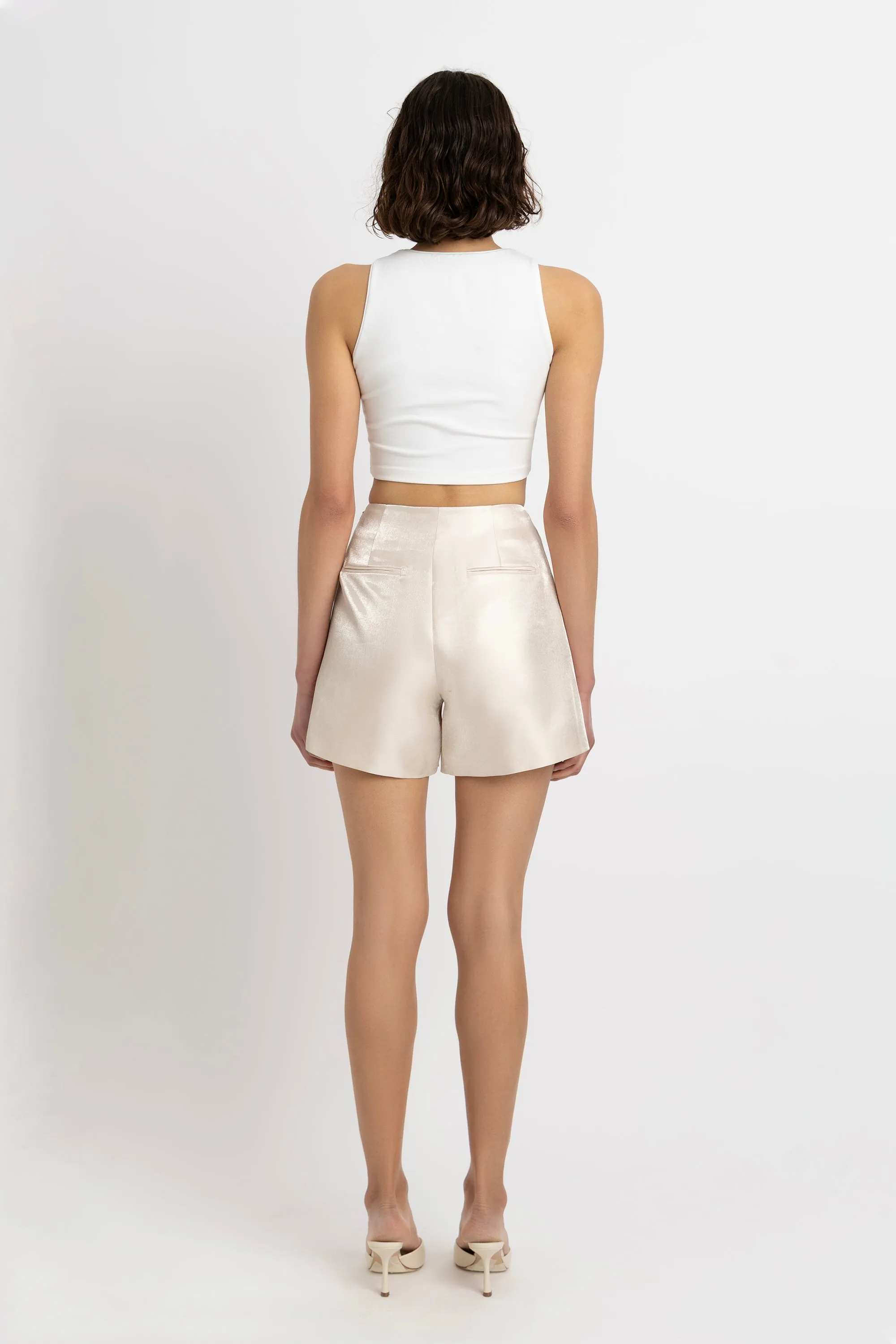 Aurora Tailored Satin Shorts sold by AMYLYNN product image thumbnail 5