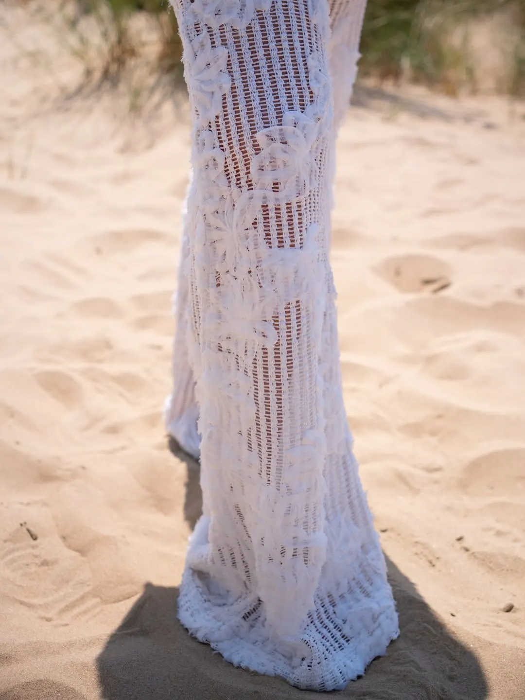 Cici White Pure Cotton Crochet Floral Lace Wide Leg Trouser sold by AMYLYNN product image thumbnail 5