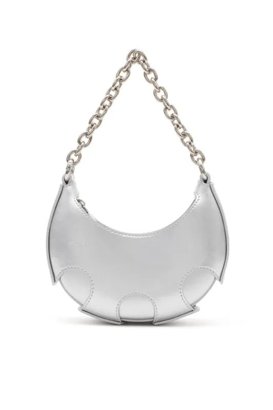 Reno Silver Leather Handheld Crescent Mini Bag sold by AMYLYNN