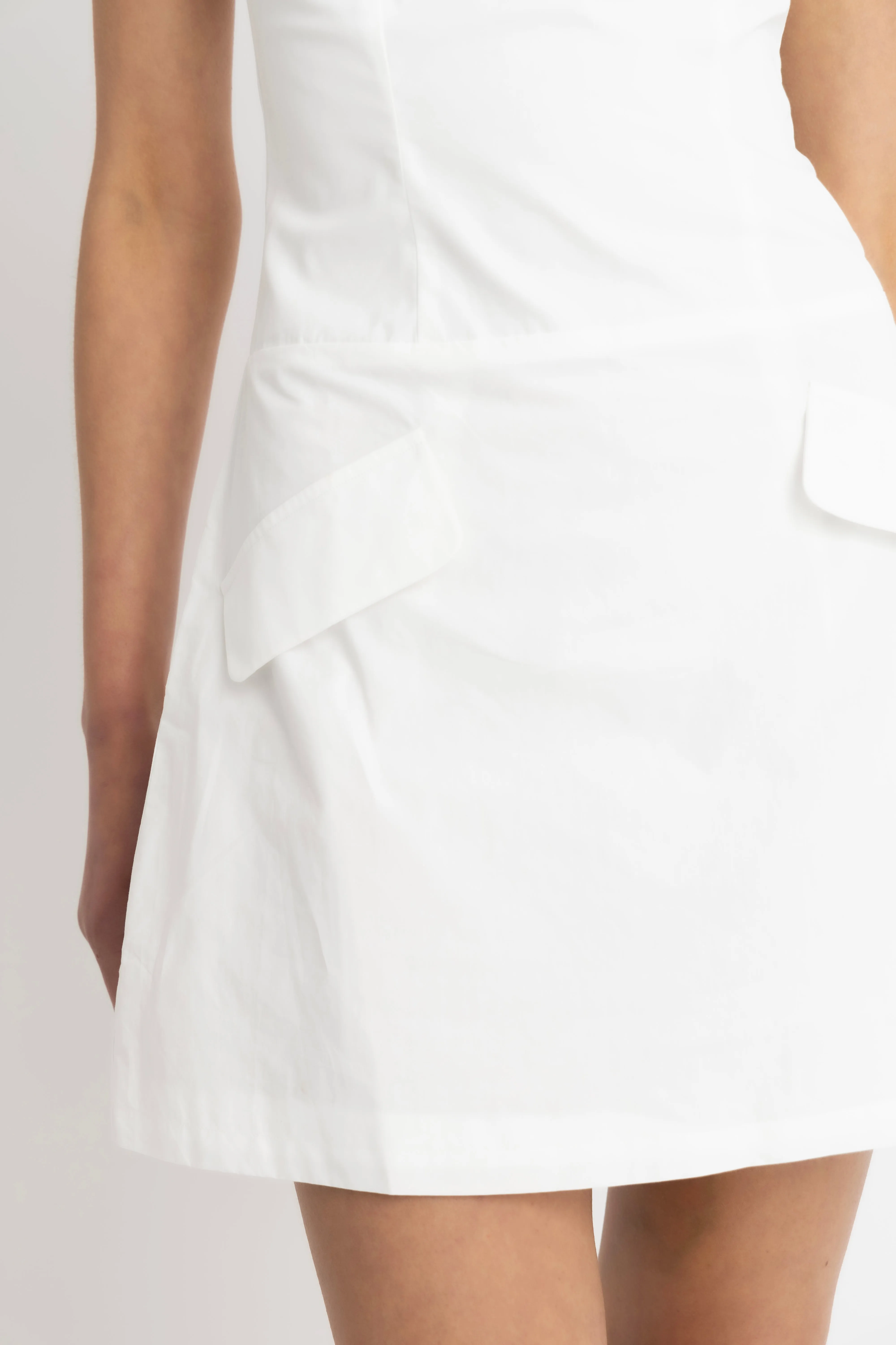 Dolly White Pure Cotton Tailored Mini Dress sold by AMYLYNN product image thumbnail 4