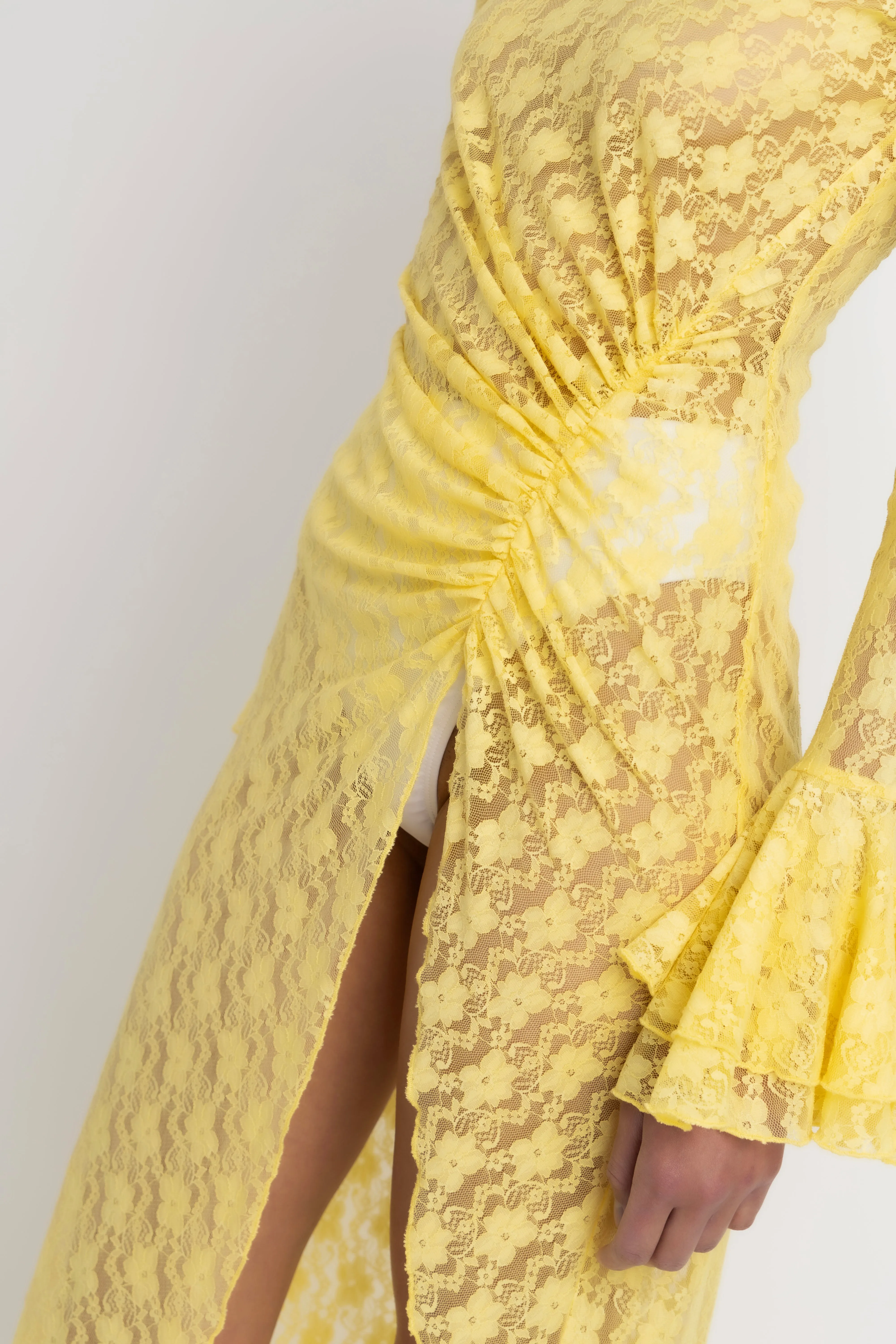 Nola Yellow Lace Tunic Overlay Dress sold by AMYLYNN product image thumbnail 5