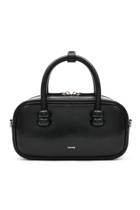 Boston Black Leather Crossbody Rectangle Bag sold by AMYLYNN