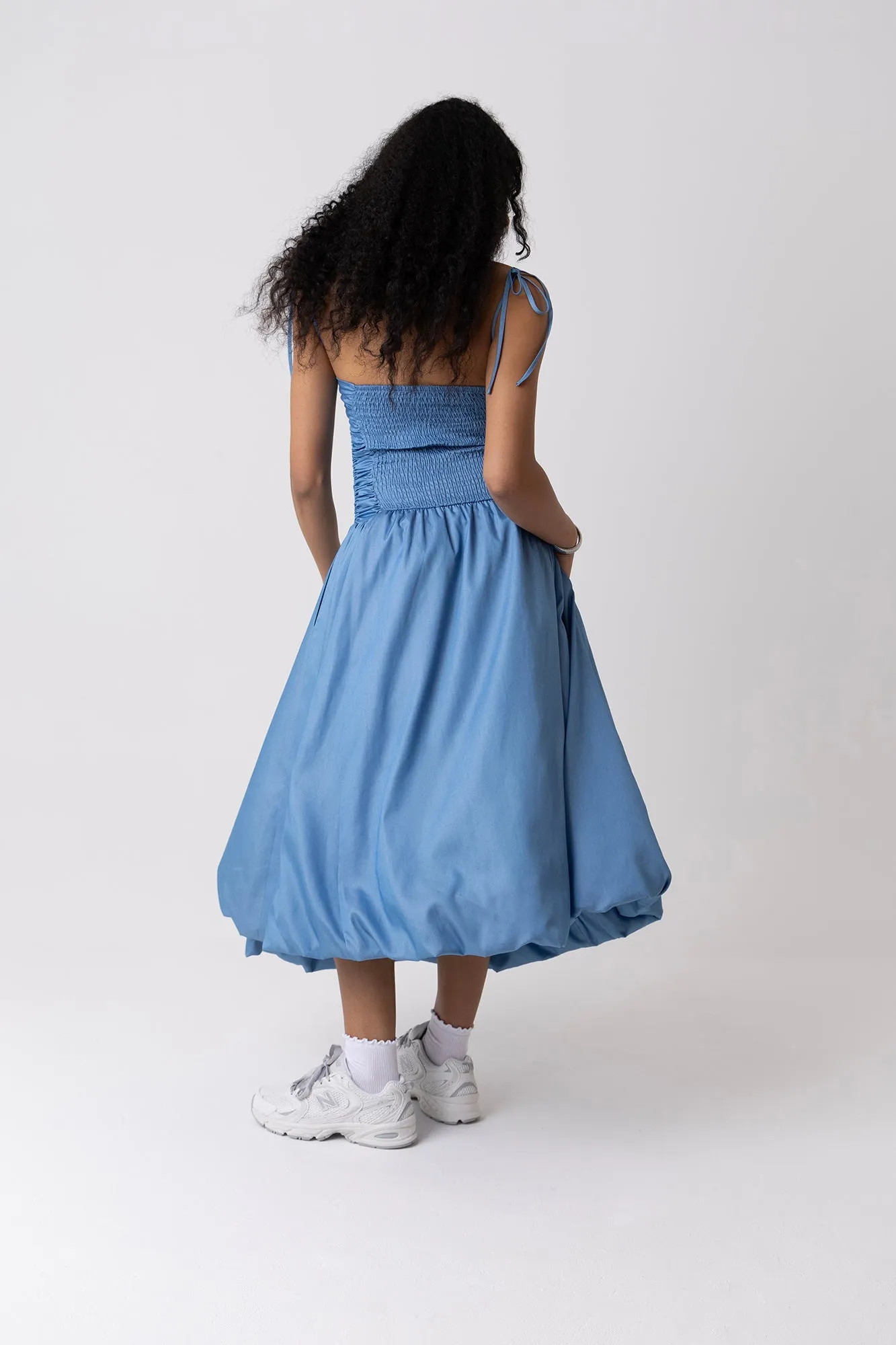 Alexa Lyocell Chambray Blue Puffball Dress sold by AMYLYNN product image thumbnail 5