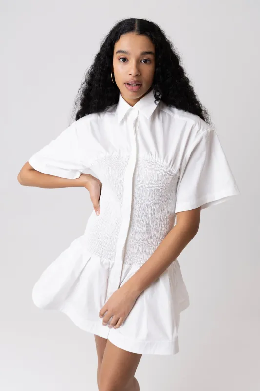 Kirsty Pure Cotton White Shirt Dress sold by AMYLYNN