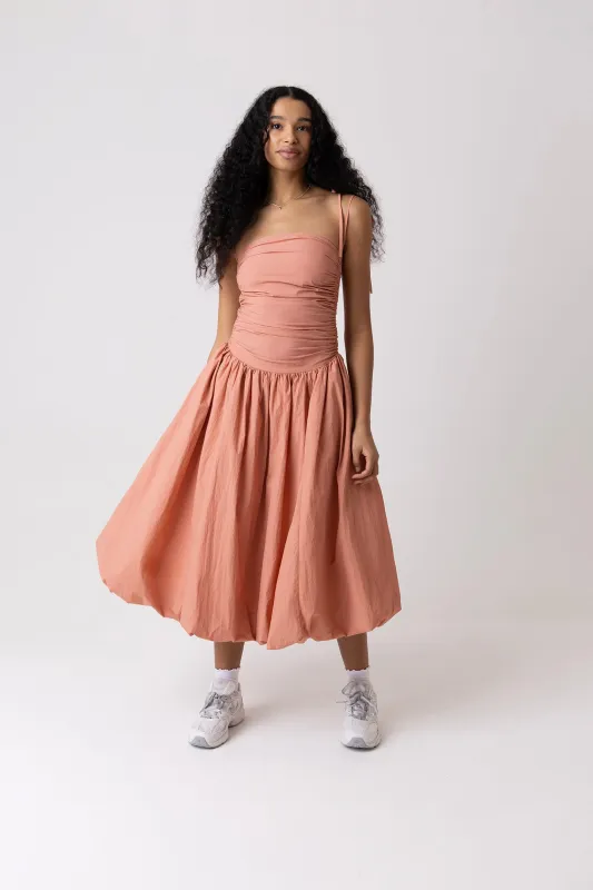 Alexa Peach Puffball Dress sold by AMYLYNN