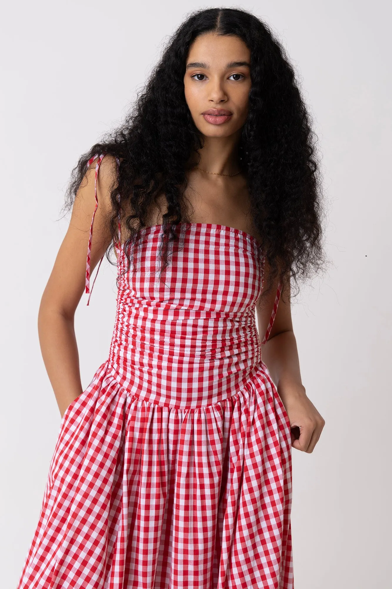 Alexa Red Gingham Puffball Dress sold by AMYLYNN product image thumbnail 5
