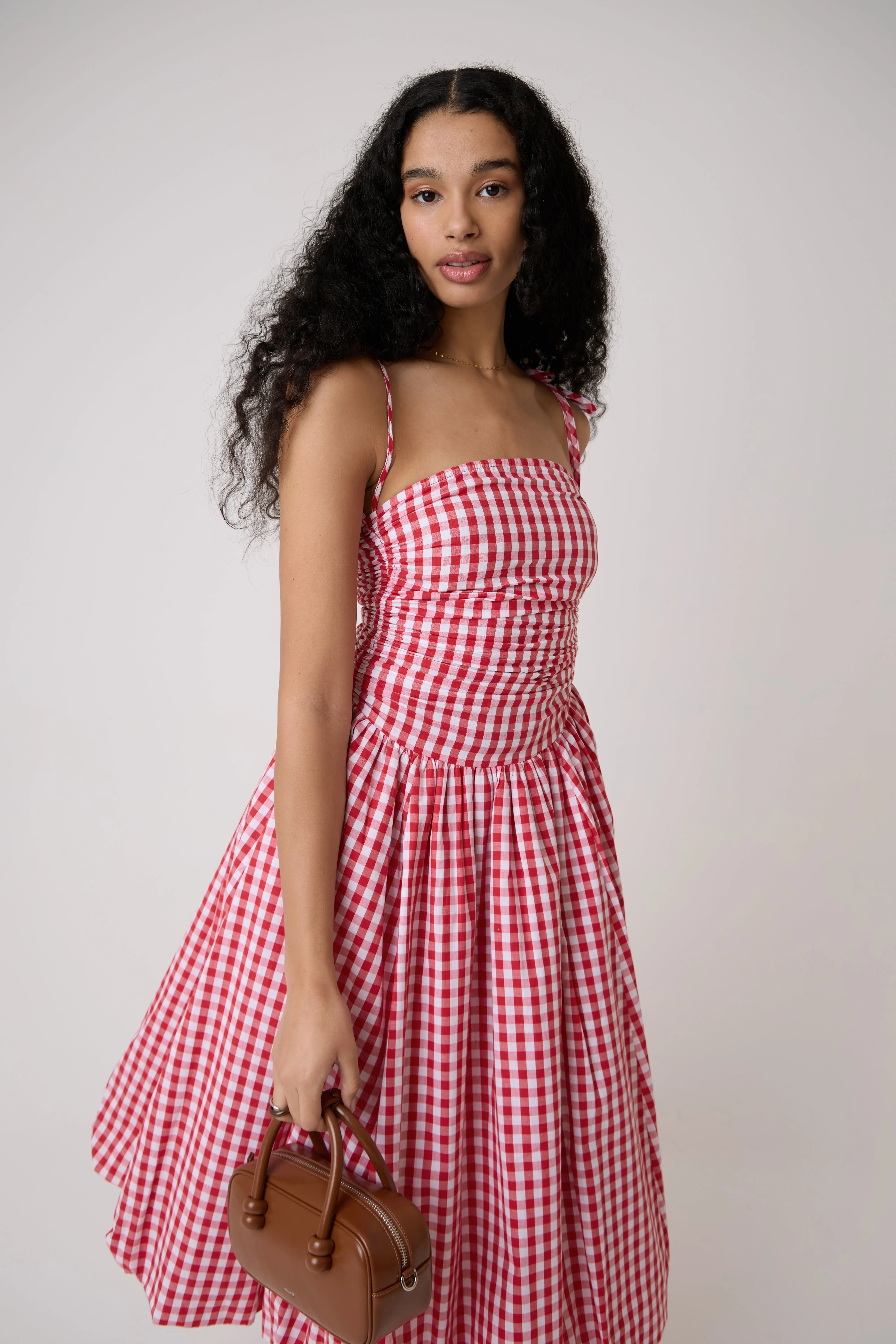 Alexa Red Gingham Puffball Dress sold by AMYLYNN product image thumbnail 4
