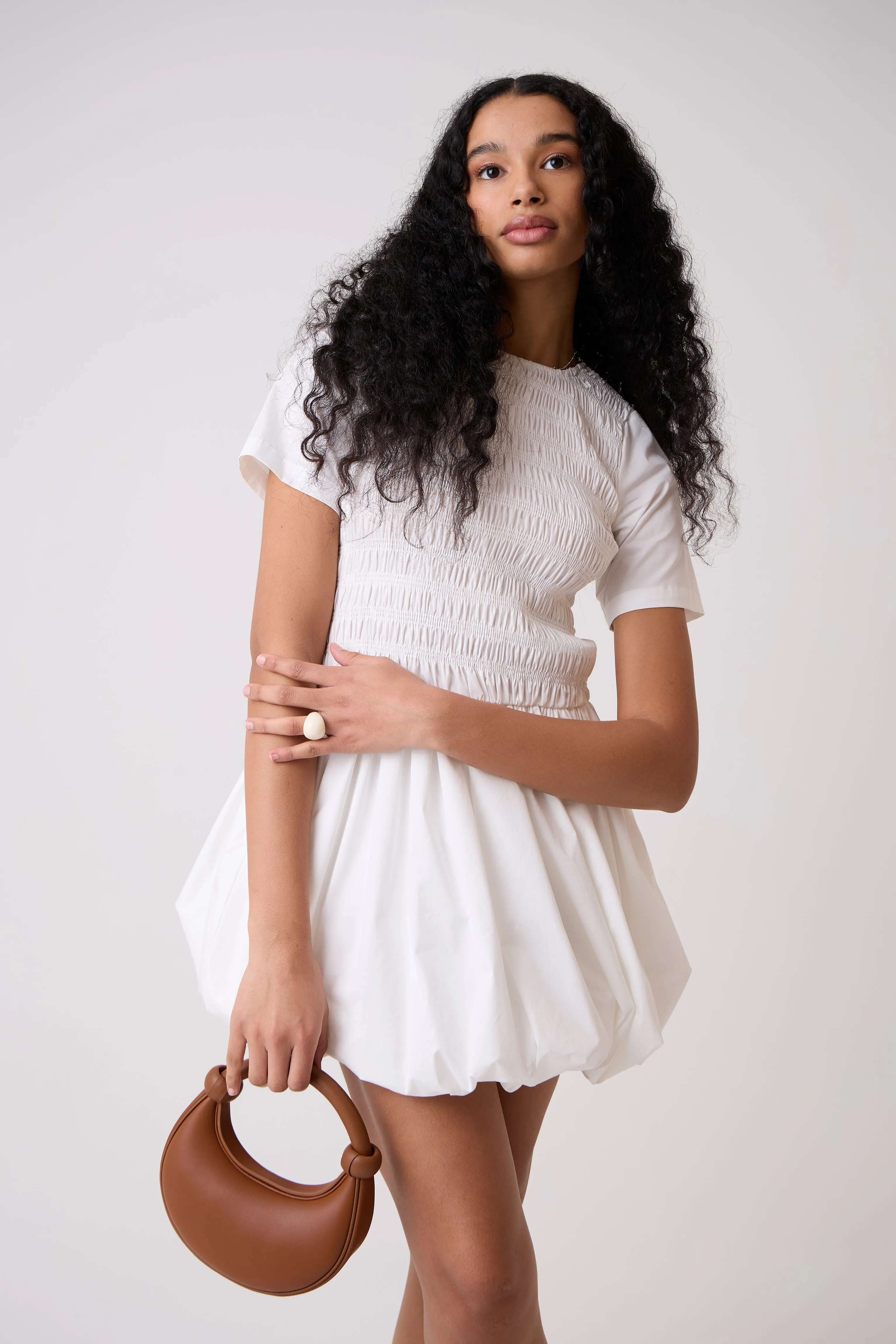 Eleanor Pure Cotton White Ultra Mini Puffball Dress sold by AMYLYNN product image thumbnail 5