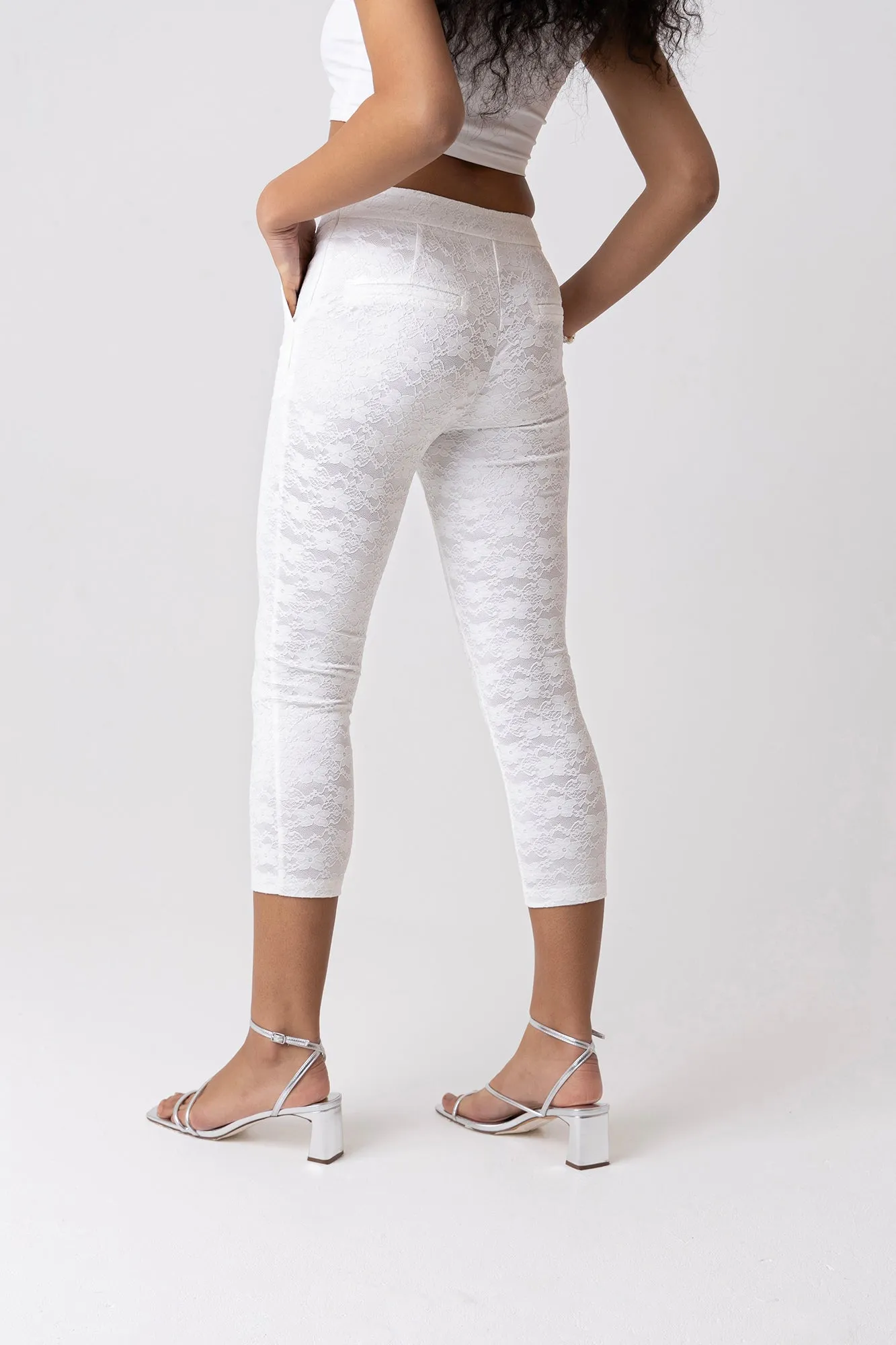 Penny White Lace Capri Pants sold by AMYLYNN product image thumbnail 5