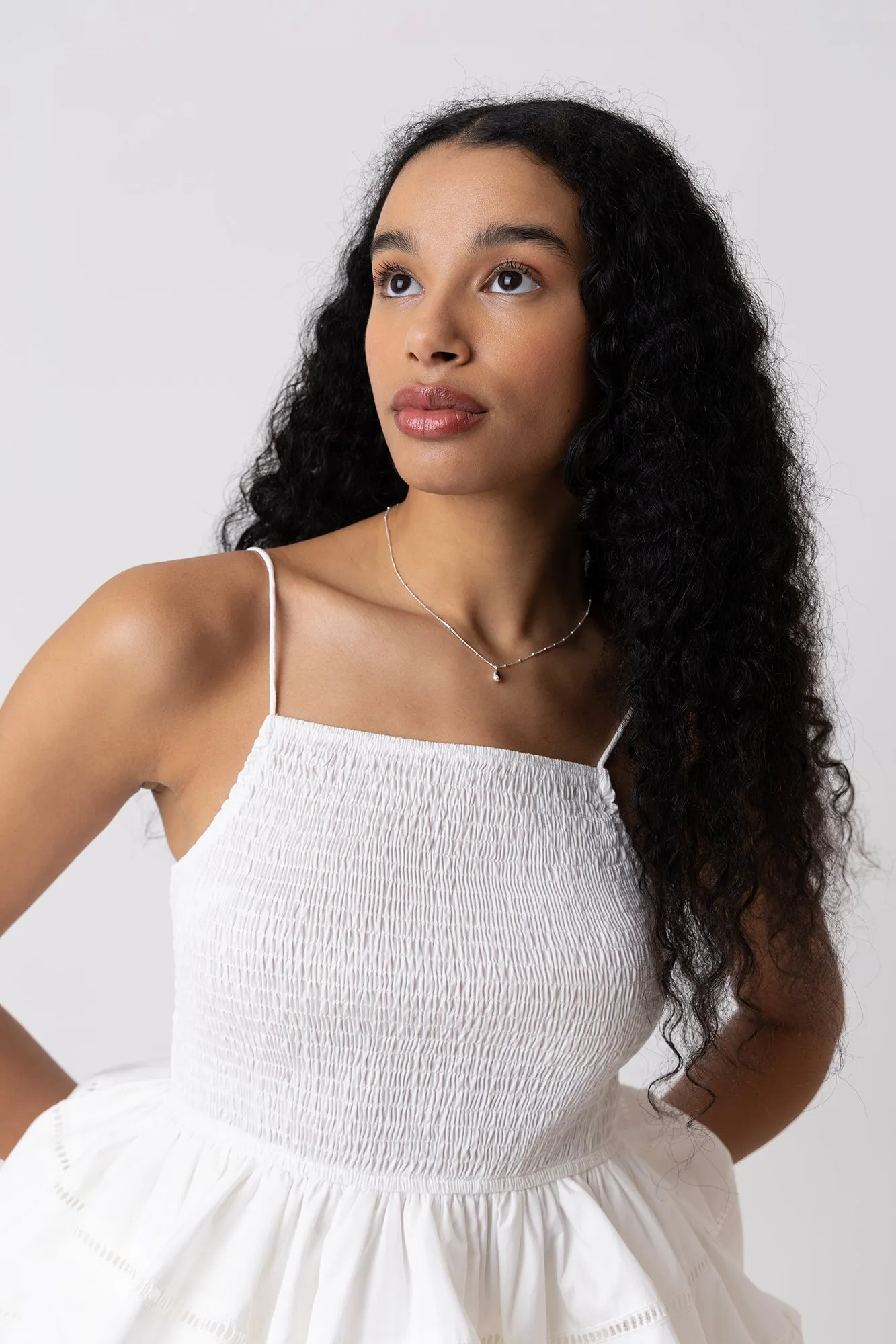 Penny Pure Cotton White Shirred Peplum Top sold by AMYLYNN product image thumbnail 2