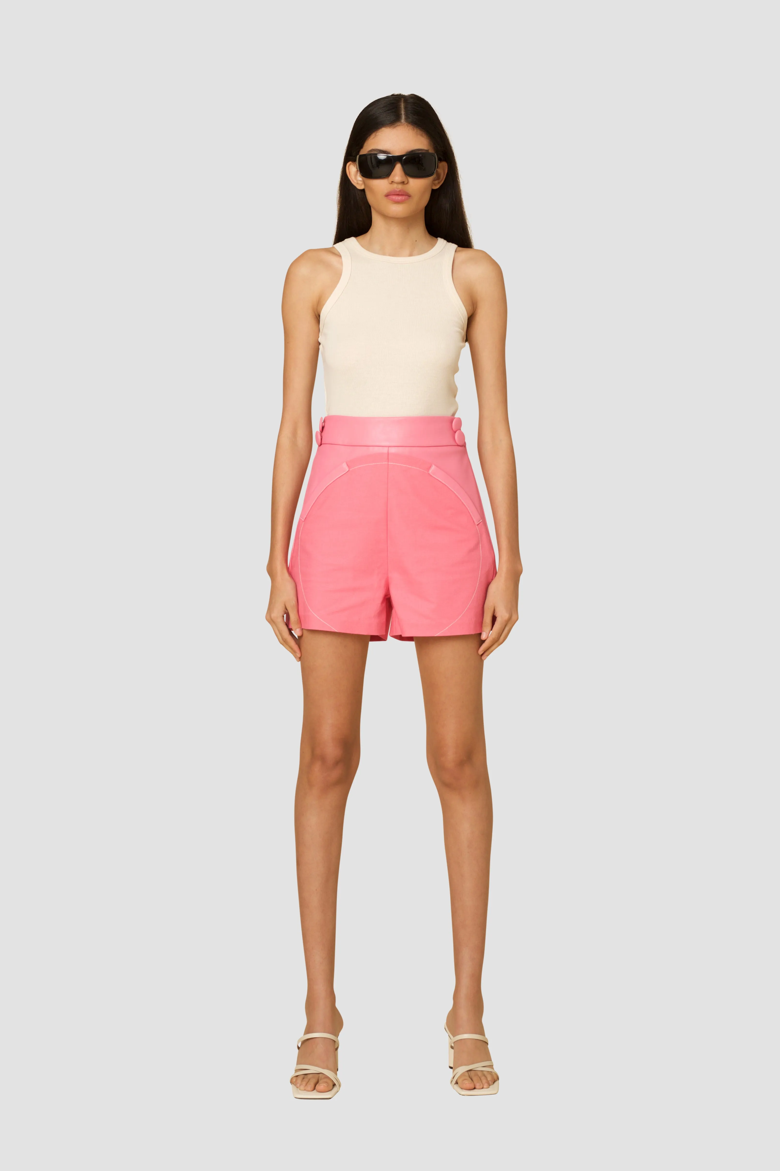 Margot Pink High Waisted Shorts sold by AMYLYNN product image thumbnail 2