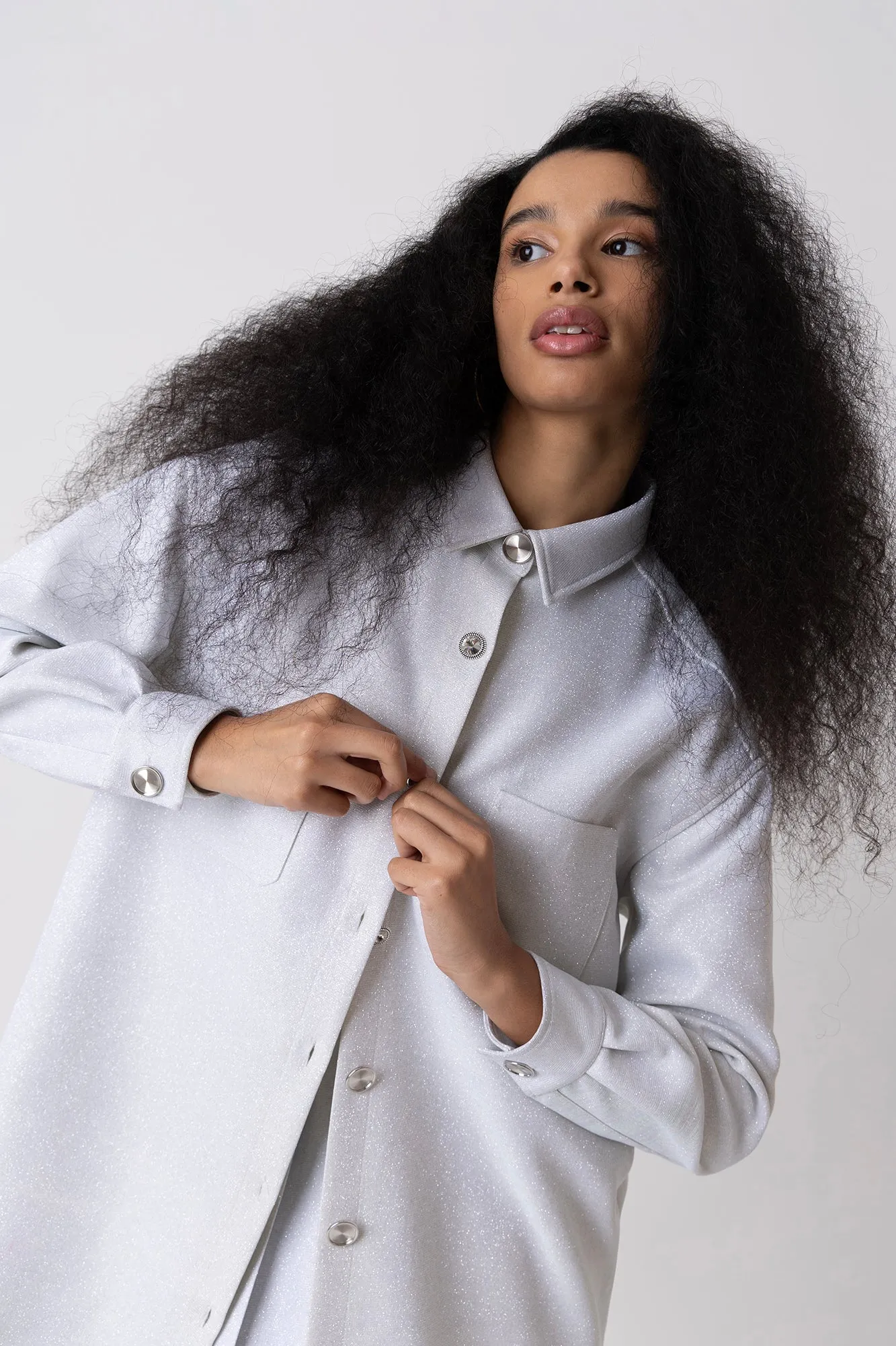 Cole Glitter Oversized Shirt sold by AMYLYNN product image thumbnail 4