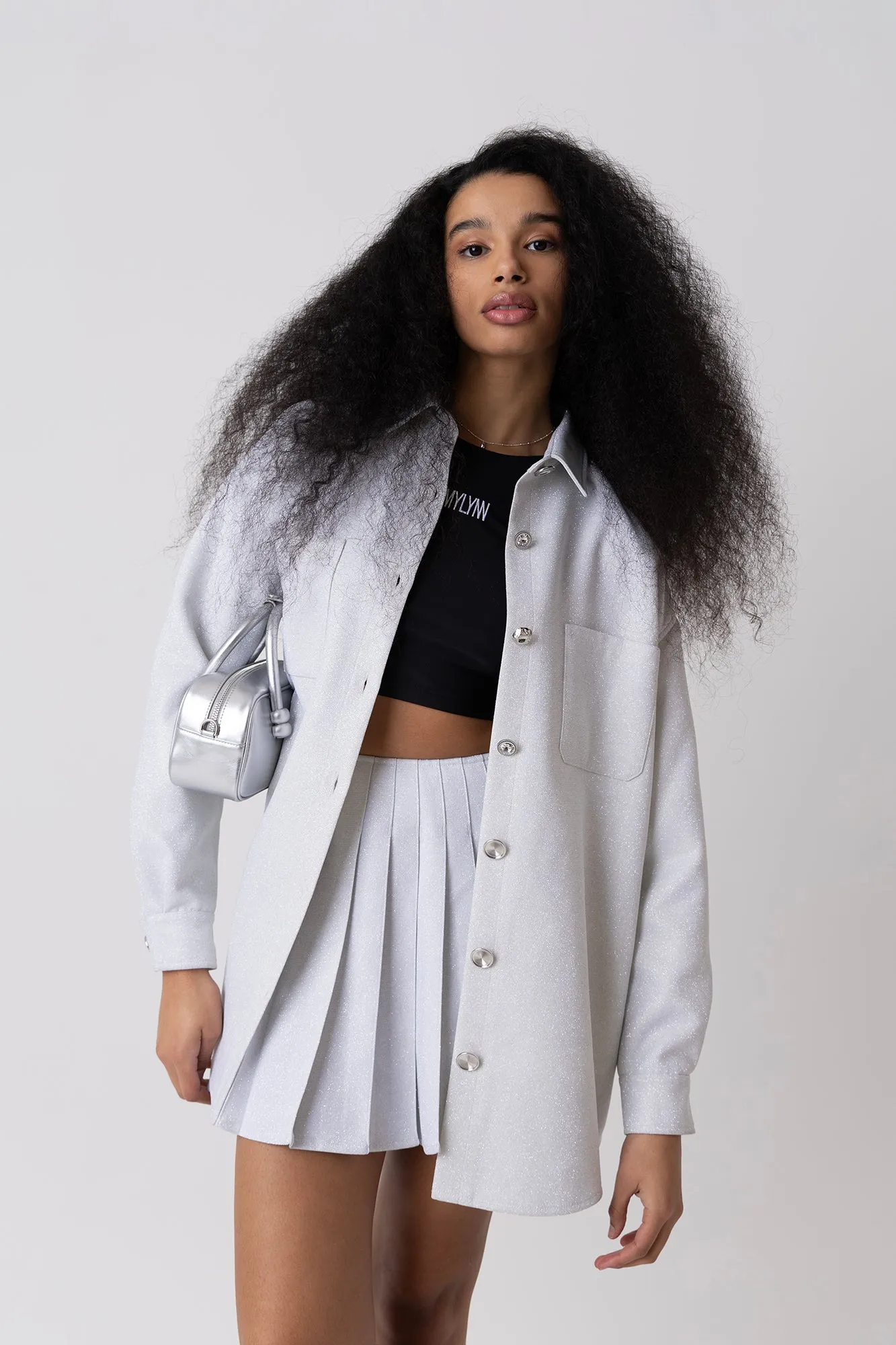 Cole Glitter Oversized Shirt sold by AMYLYNN product image thumbnail 3