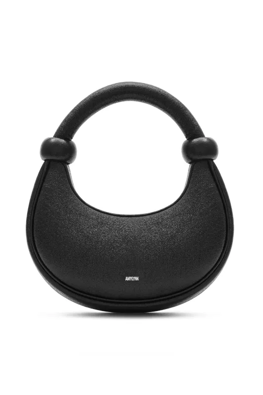 Kyoto Black Sparkle Leather Crossbody Crescent Bag sold by AMYLYNN