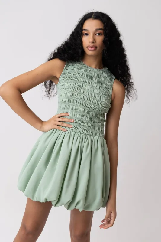 Ella Pure Cotton Mint Mini Puffball Dress sold by AMYLYNN