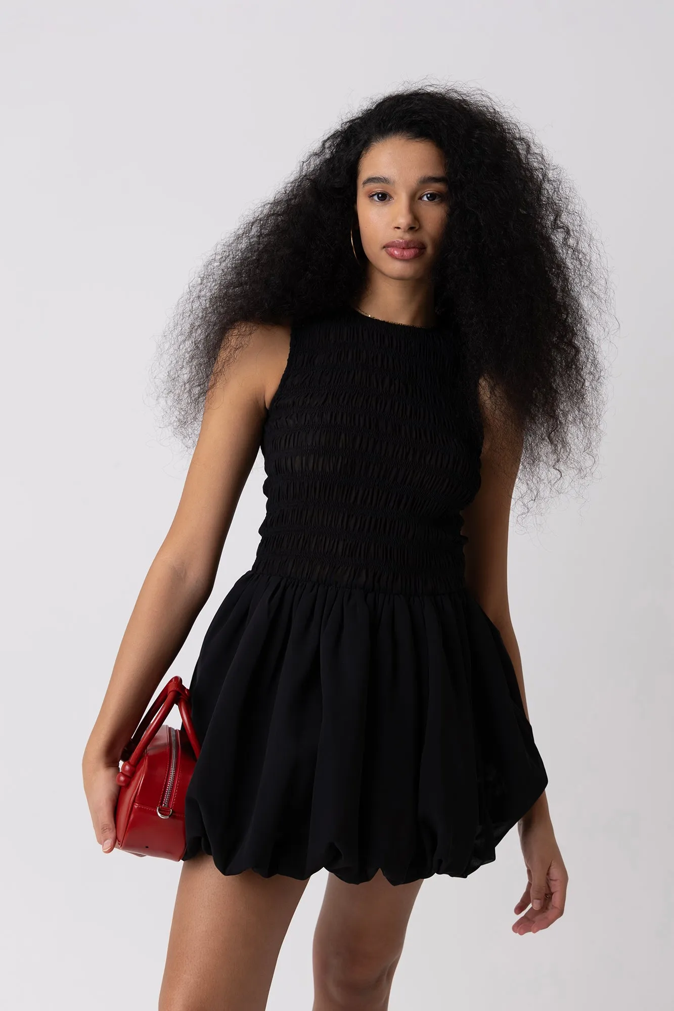 Ella Black Mini Puffball Dress sold by AMYLYNN product image thumbnail 3