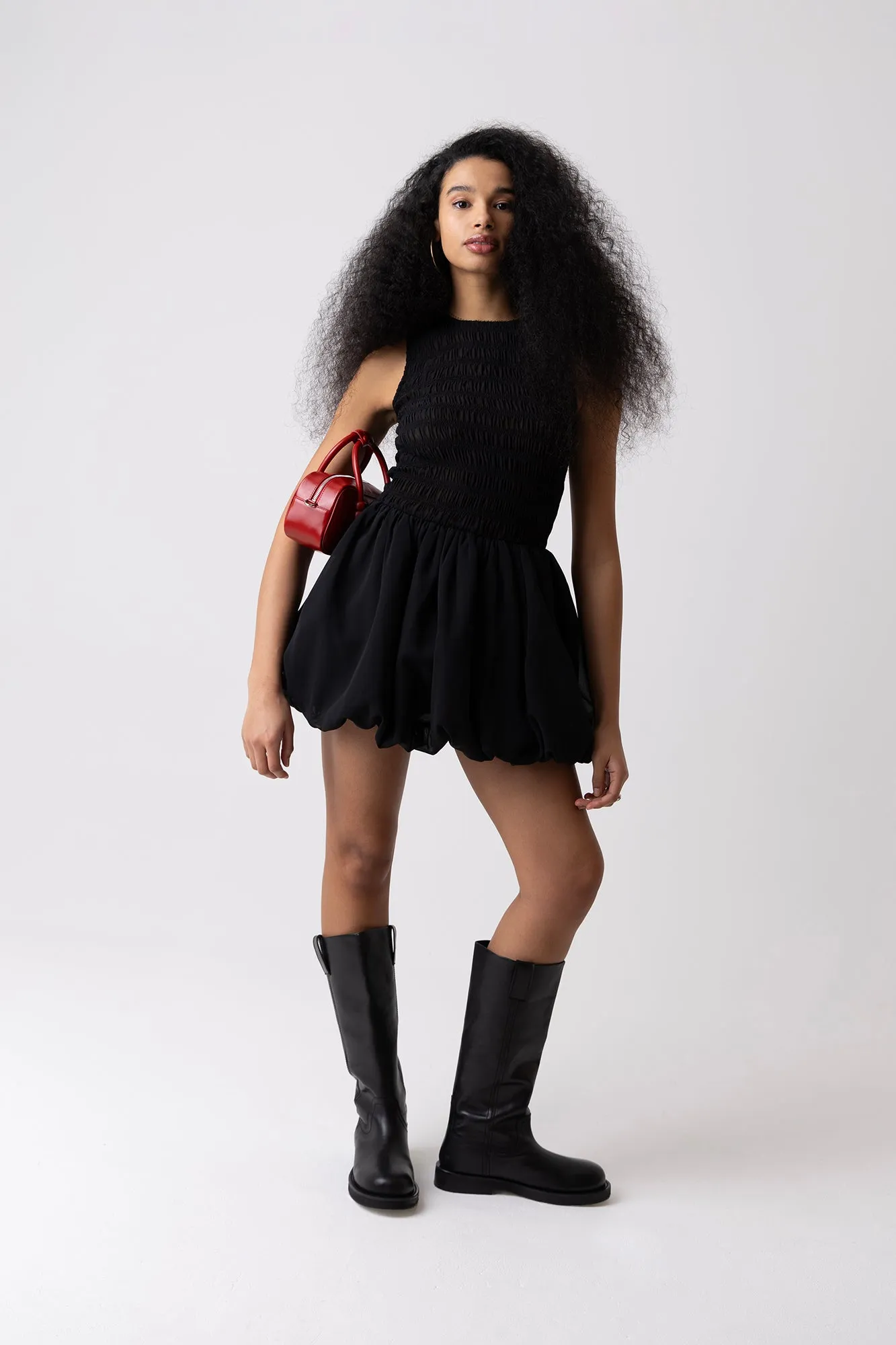 Ella Black Mini Puffball Dress sold by AMYLYNN product image thumbnail 4