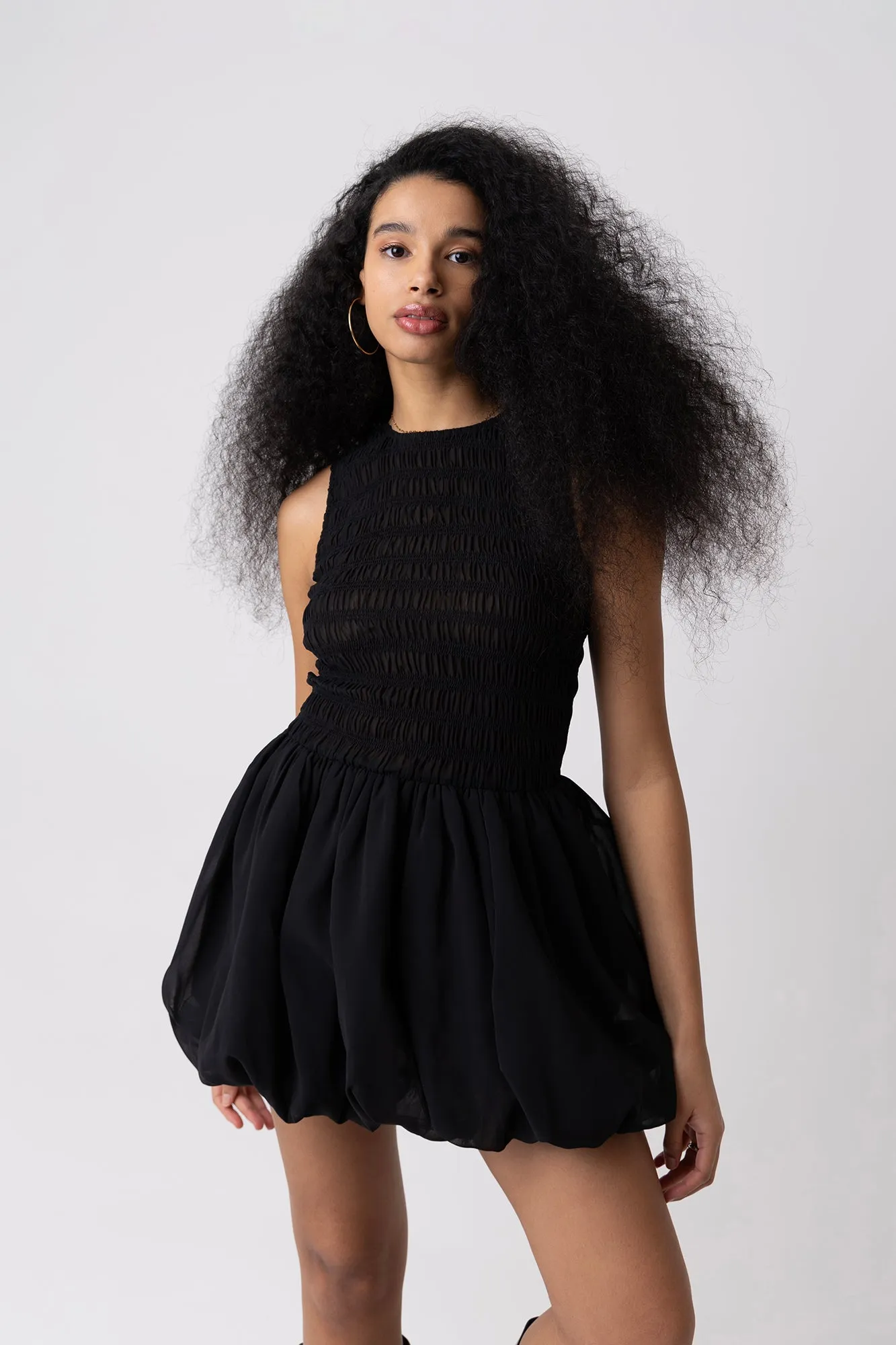 Ella Black Mini Puffball Dress sold by AMYLYNN product image thumbnail 2