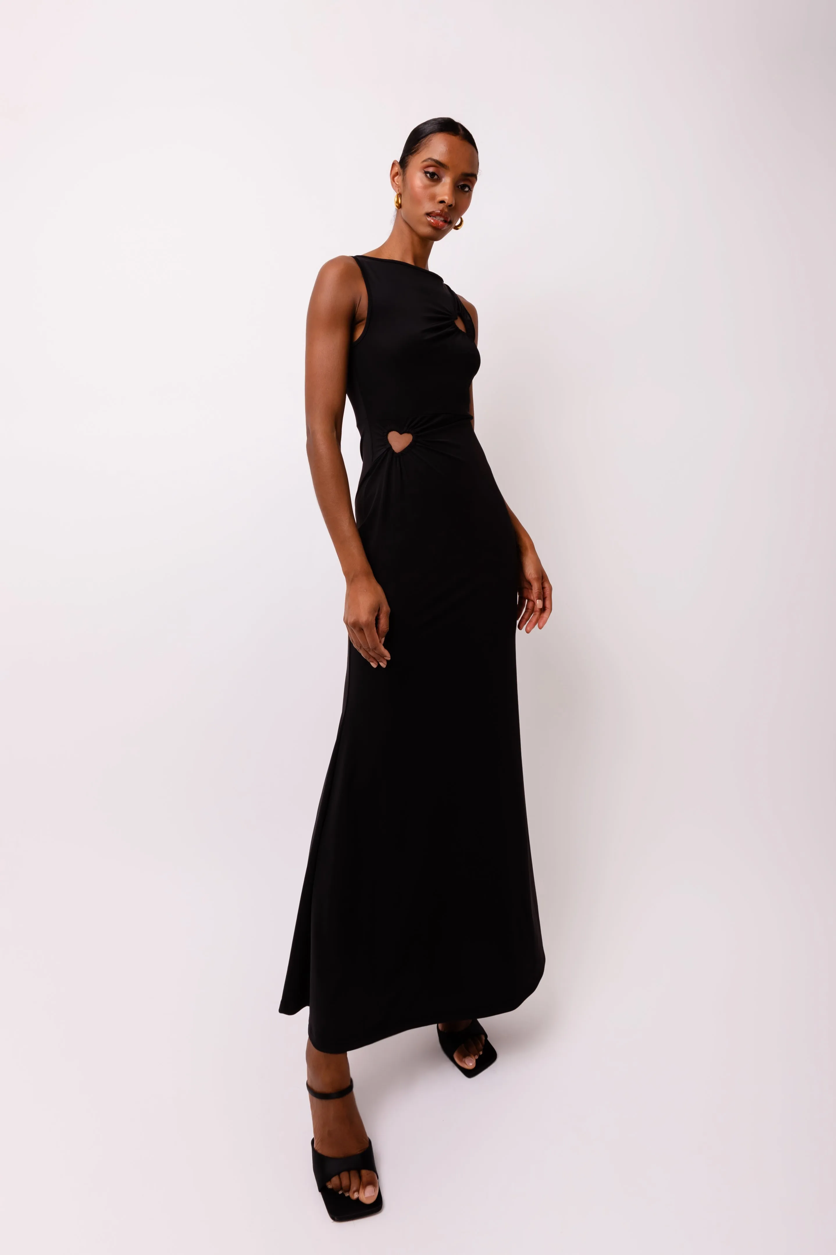 Harlie Black Heart Cut Out Maxi Dress sold by AMYLYNN product image thumbnail 5